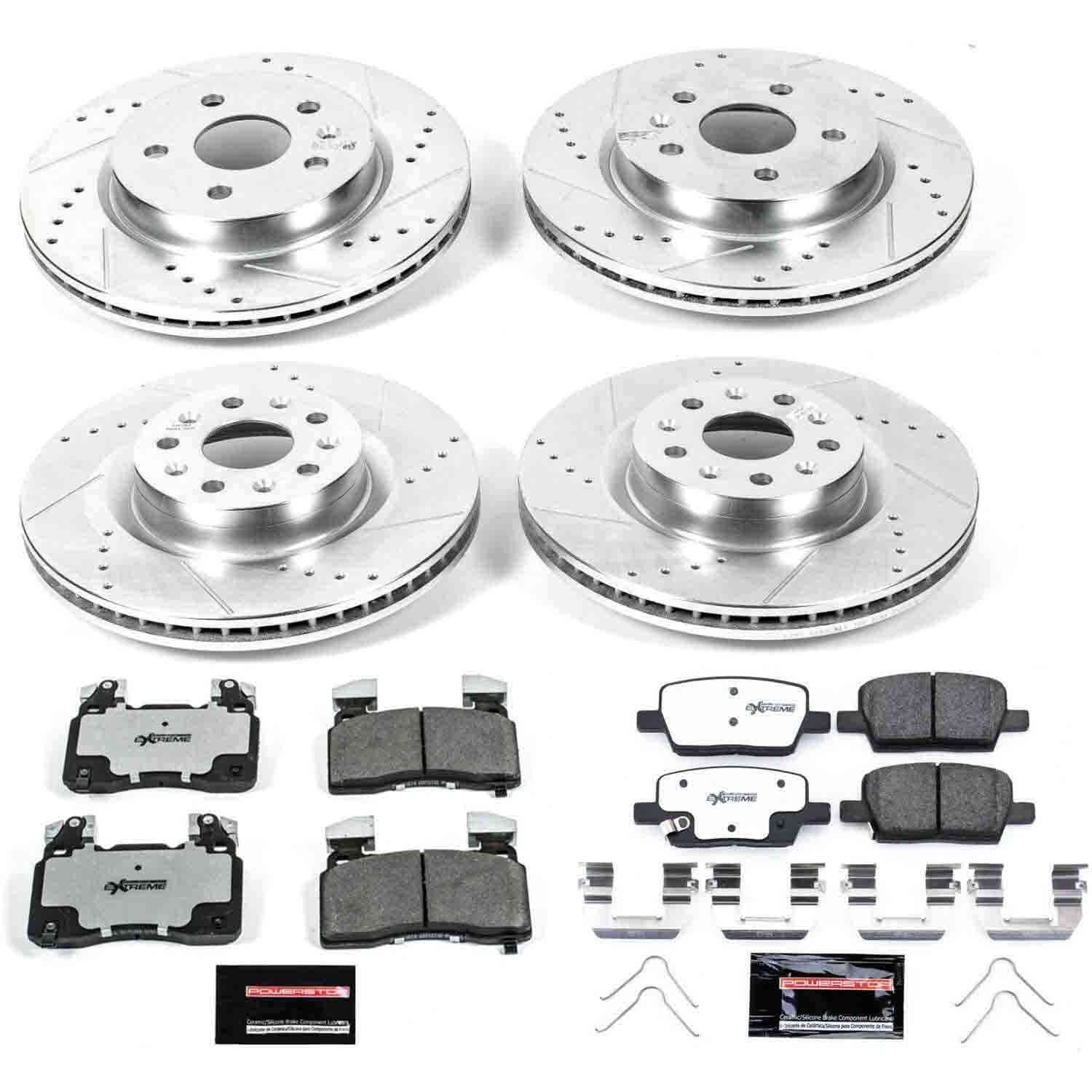 Power Stop 16-18 Cadillac CT6 Front & Rear Z26 Street Warrior Brake Kit