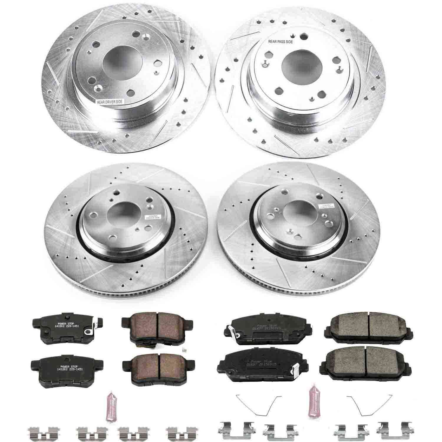 Power Stop 16-17 Honda Accord Front & Rear Z23 Evolution Sport Brake Kit