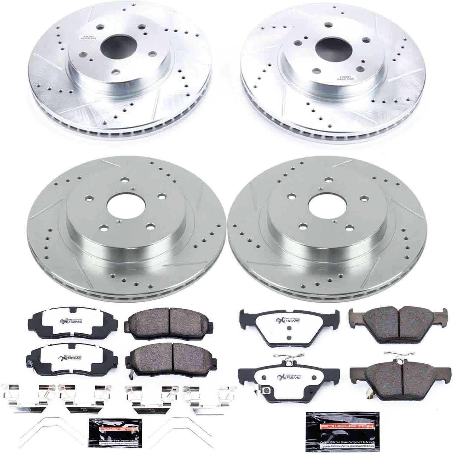 Power Stop 15-18 Subaru Legacy Front & Rear Z26 Street Warrior Brake Kit