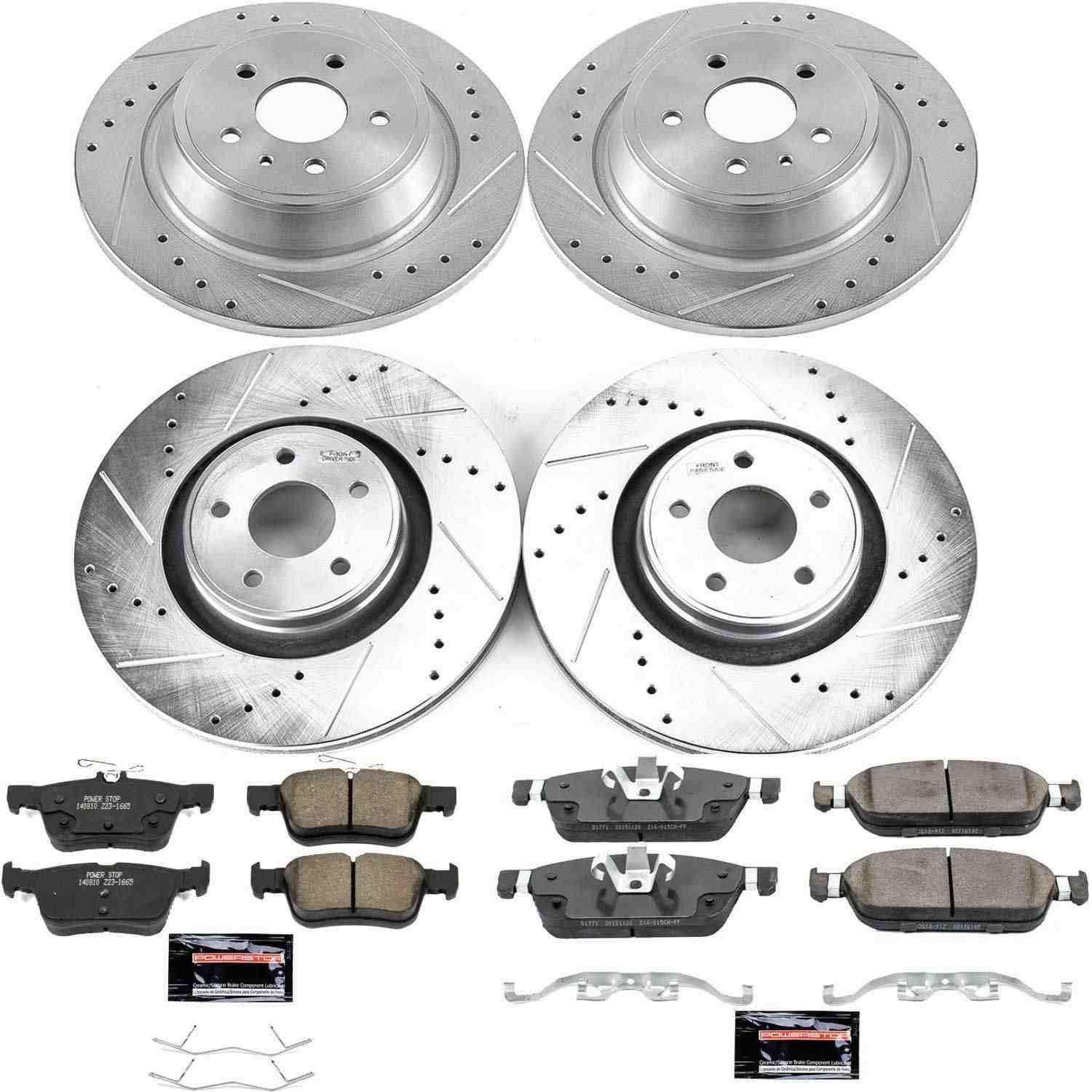 Power Stop 15-17 Lincoln MKC Front & Rear Z23 Evolution Sport Brake Kit