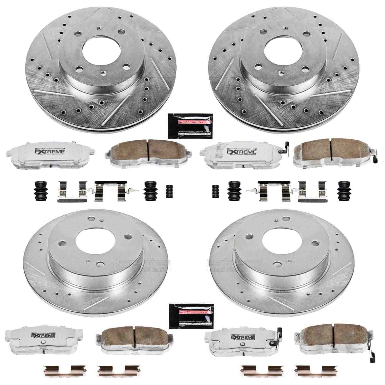Power Stop 99-01 Infiniti G20 Front & Rear Z26 Street Warrior Brake Kit