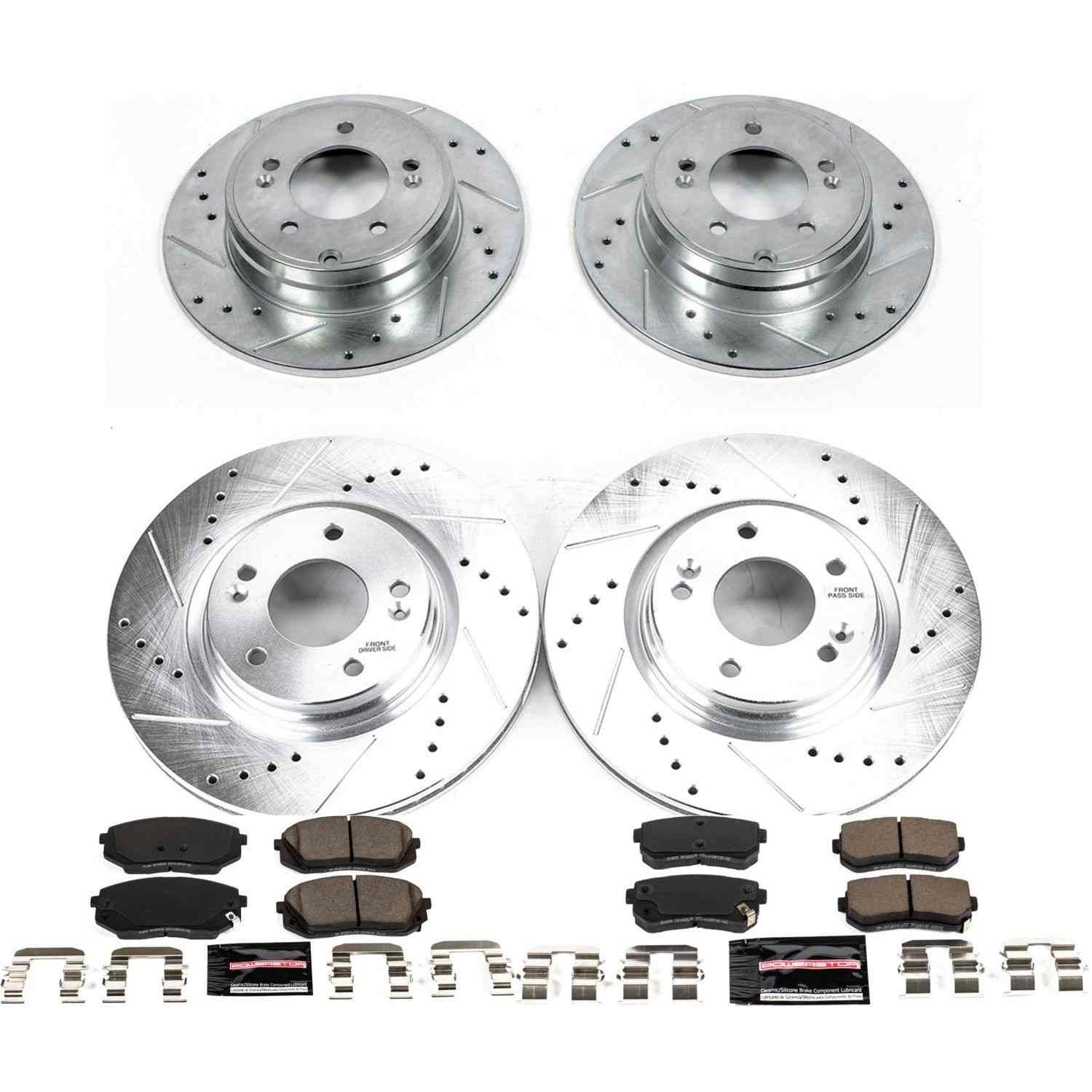 Power Stop 16-19 Hyundai Sonata Front & Rear Z23 Evolution Sport Brake Kit