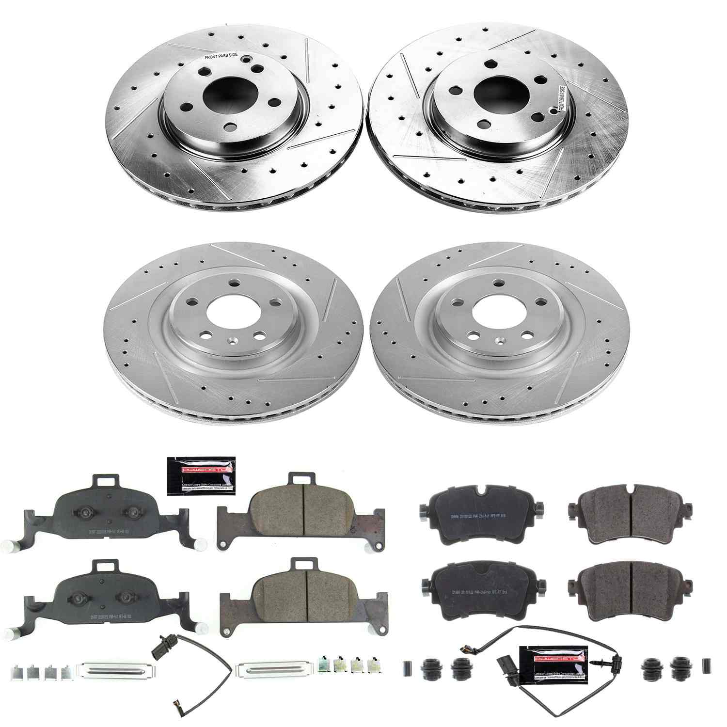 Power Stop 17-18 Audi A4 Front & Rear Z23 Evolution Sport Brake Kit