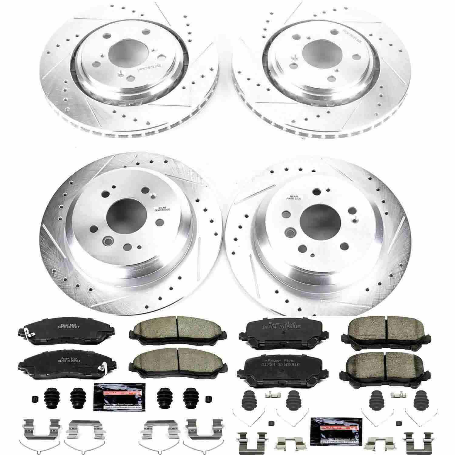 Power Stop 16-19 Honda Pilot Front & Rear Z23 Evolution Sport Brake Kit