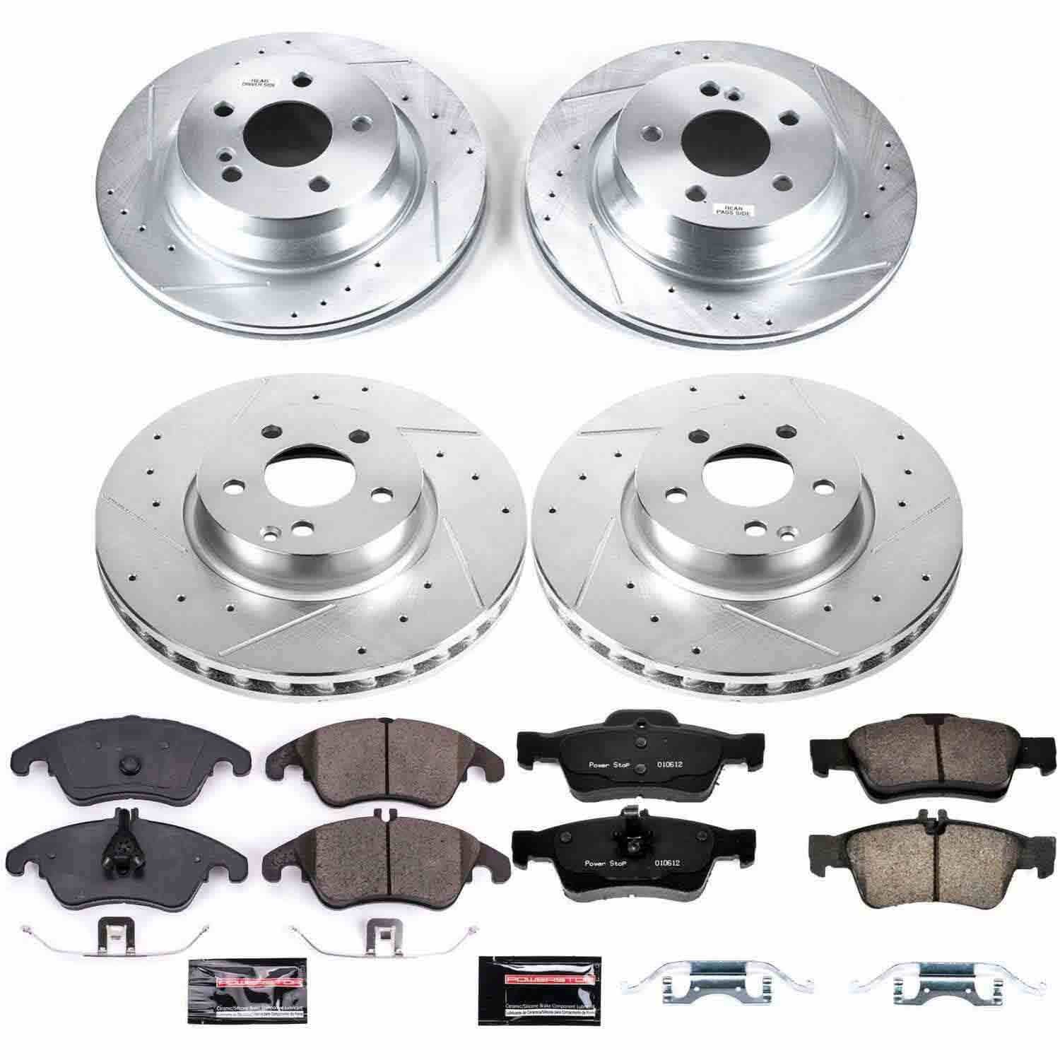 Power Stop 10-16 Mercedes-Benz E350 Front & Rear Z23 Evolution Sport Brake Kit