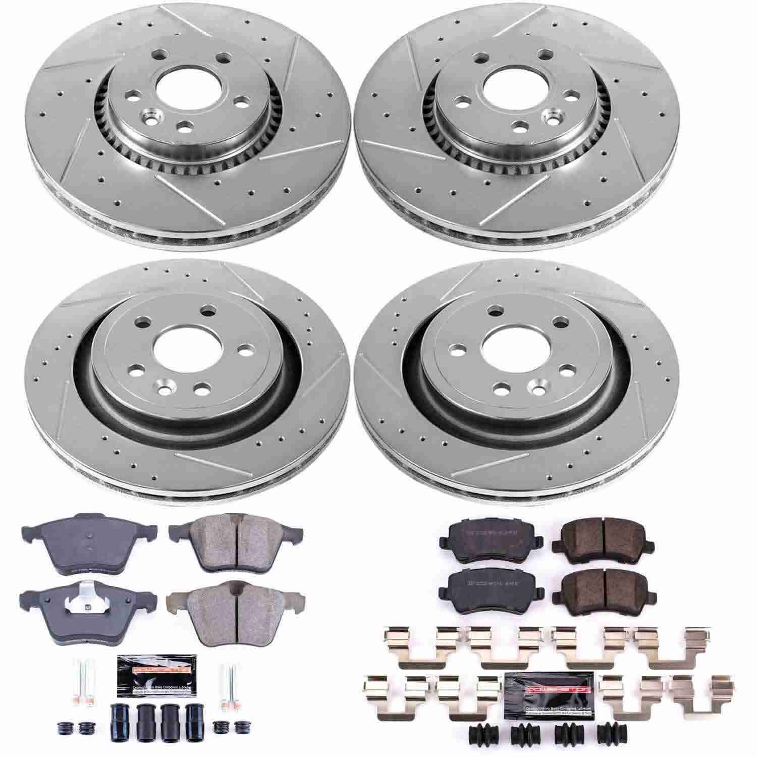 Power Stop 15-18 Volvo S60 Front & Rear Z23 Evolution Sport Brake Kit
