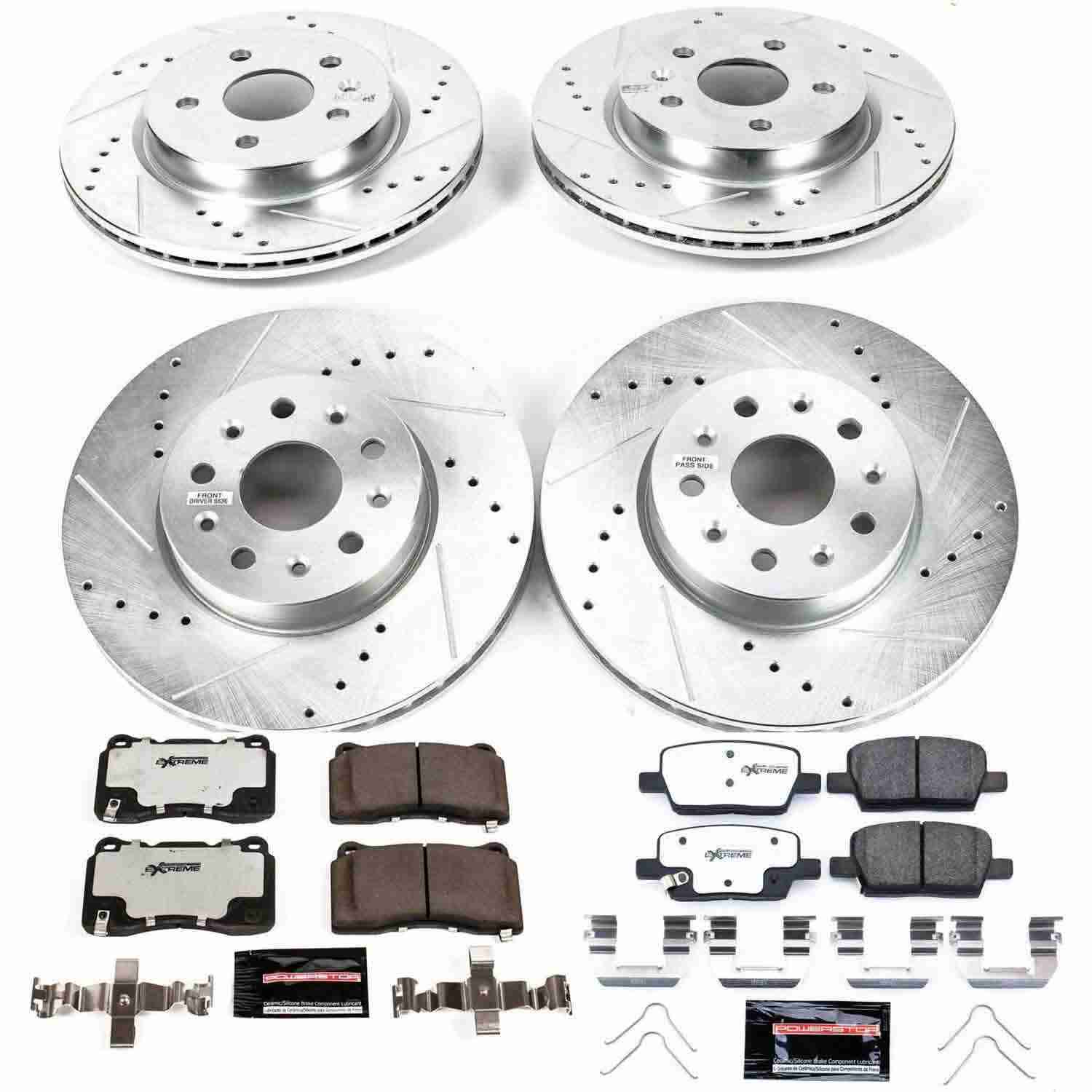 Power Stop 16-18 Cadillac CT6 Front & Rear Z26 Street Warrior Brake Kit