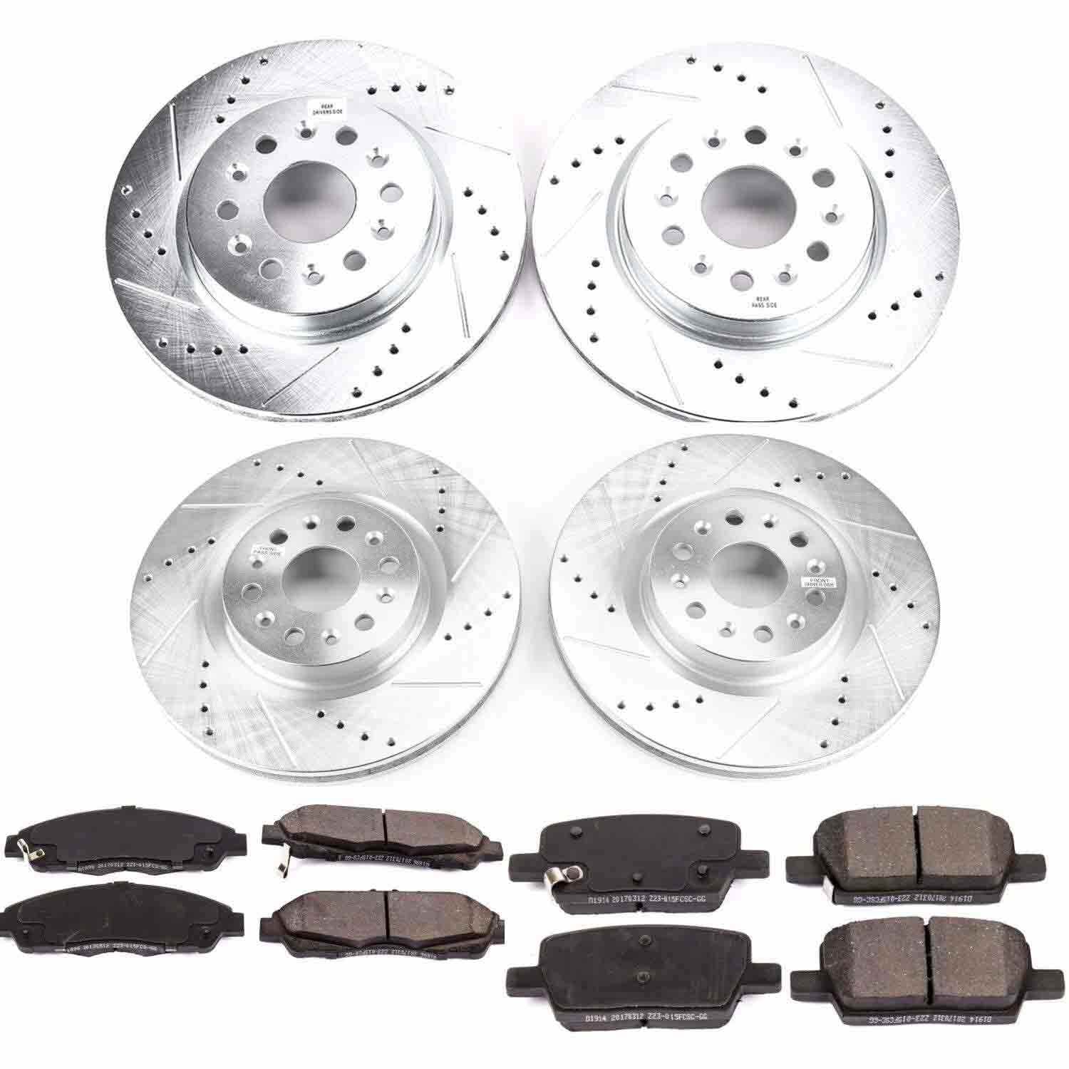 Power Stop 17-18 Cadillac XT5 Front & Rear Z23 Evolution Sport Brake Kit