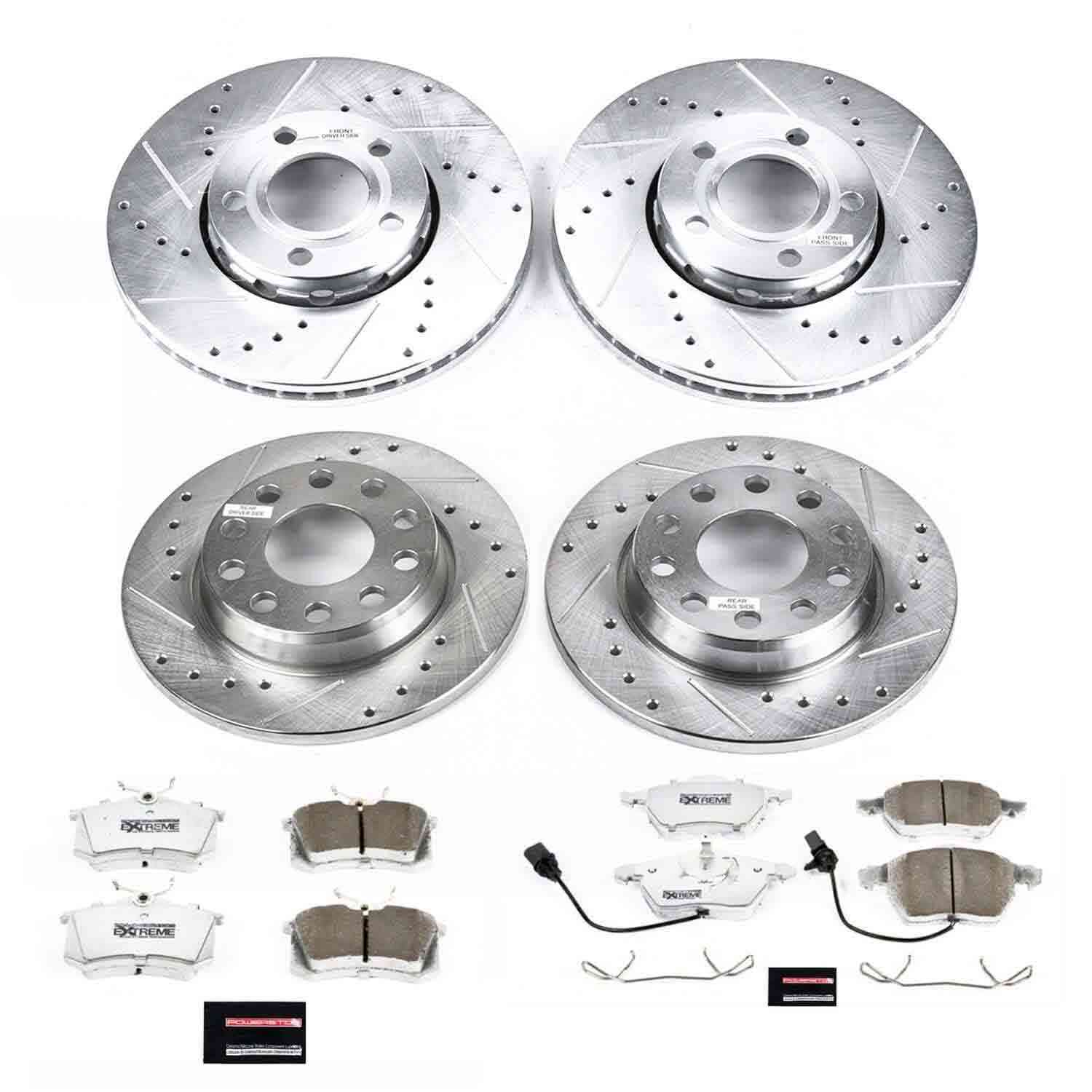 Power Stop 04-06 Audi A4 Quattro Front & Rear Z26 Street Warrior Brake Kit