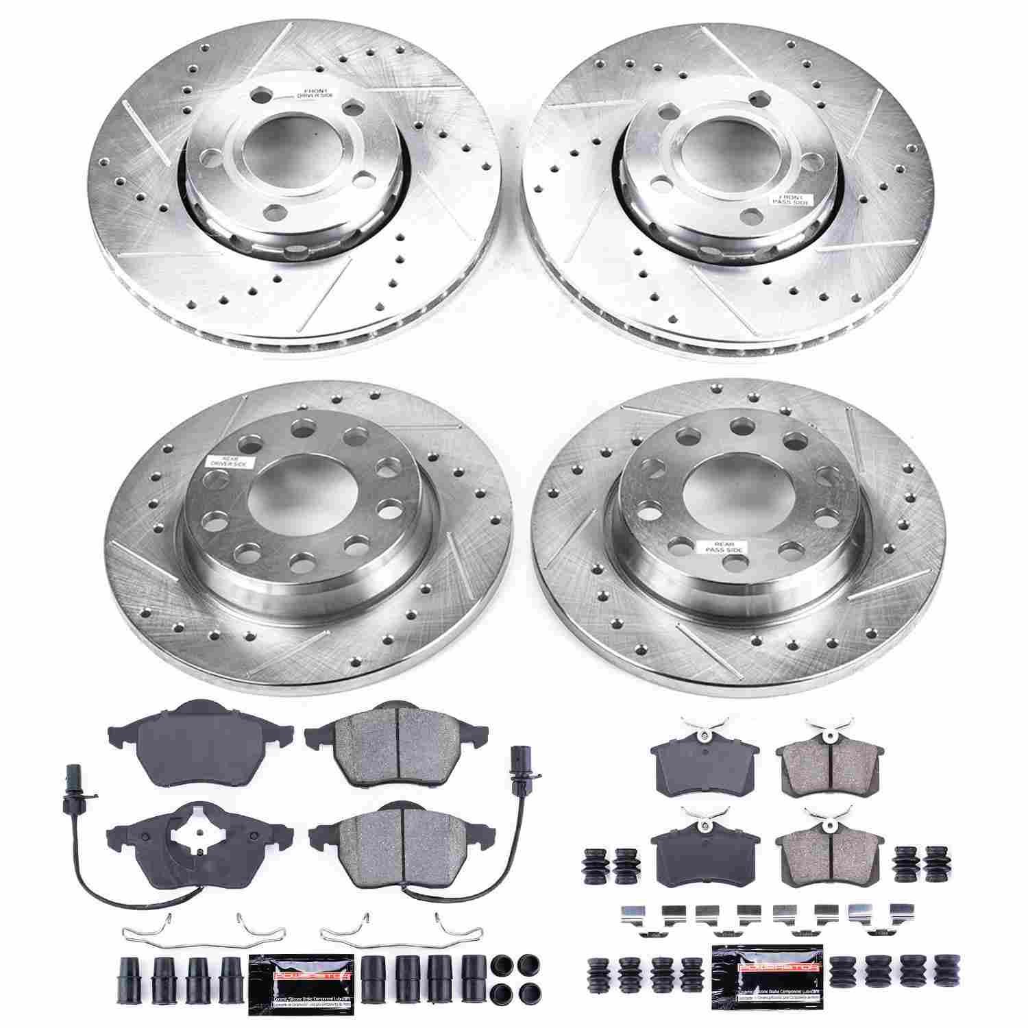 Power Stop 04-06 Audi A4 Quattro Front & Rear Z23 Evolution Sport Brake Kit