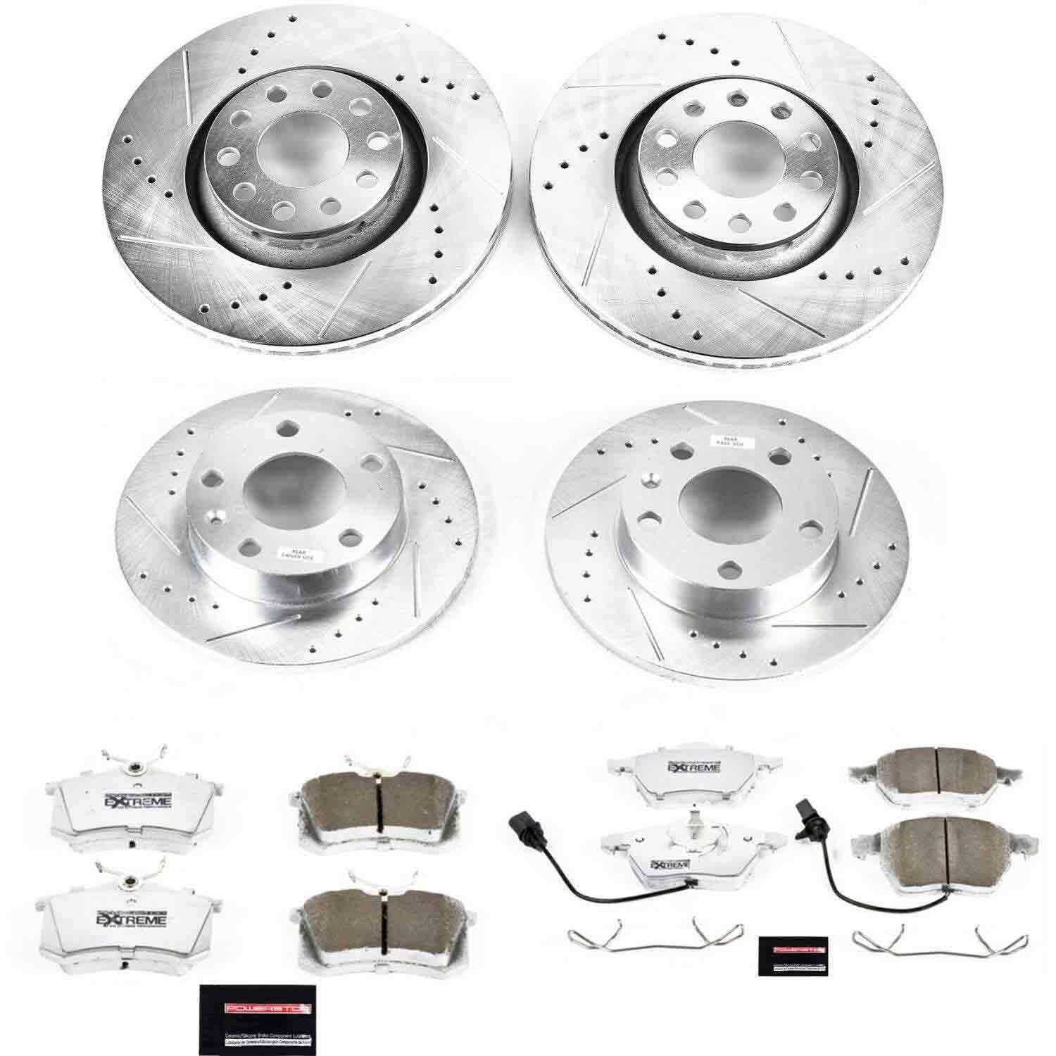 Power Stop 04-05 Audi A4 Quattro Front & Rear Z26 Street Warrior Brake Kit