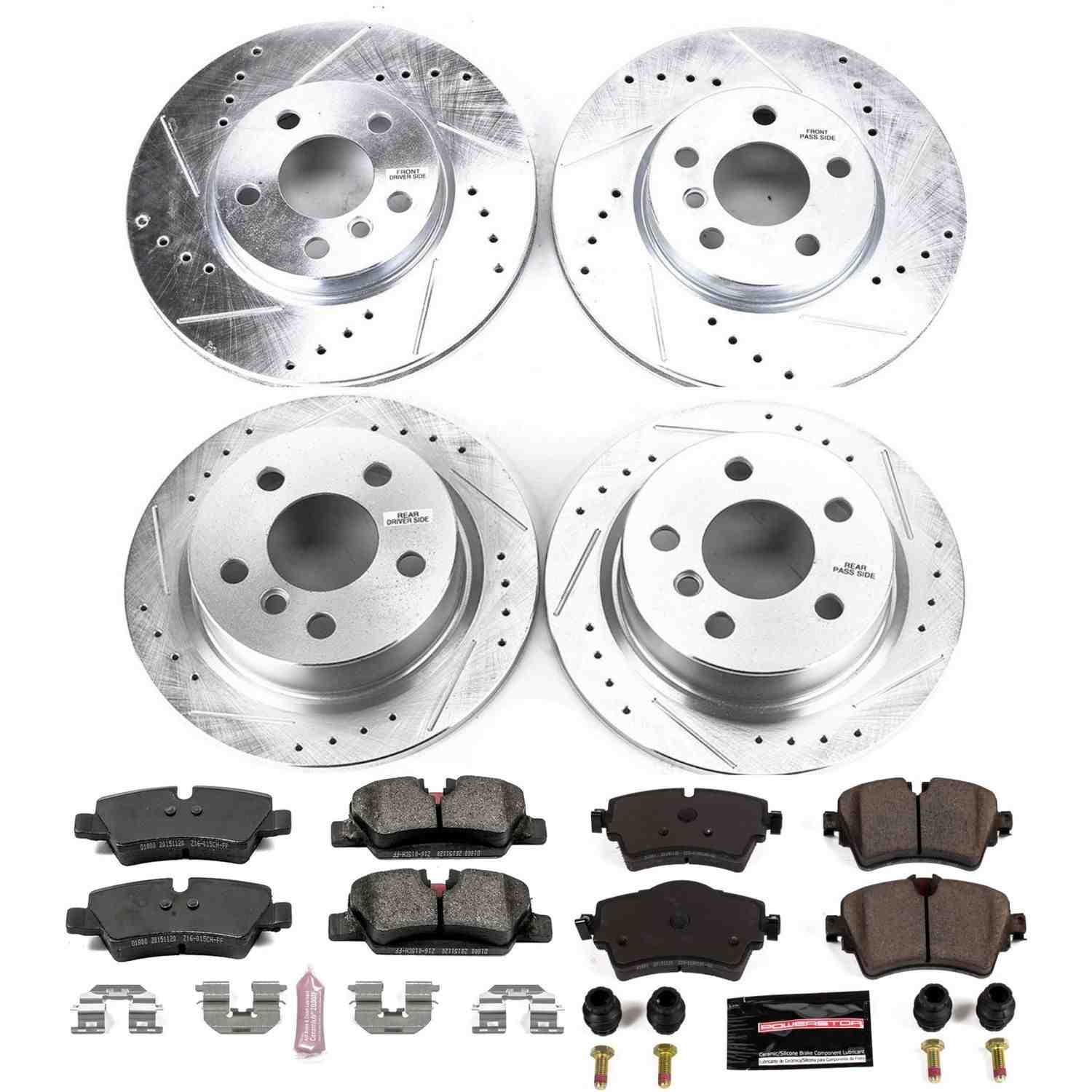 Power Stop 14-19 Mini Cooper Front & Rear Z23 Evolution Sport Brake Kit
