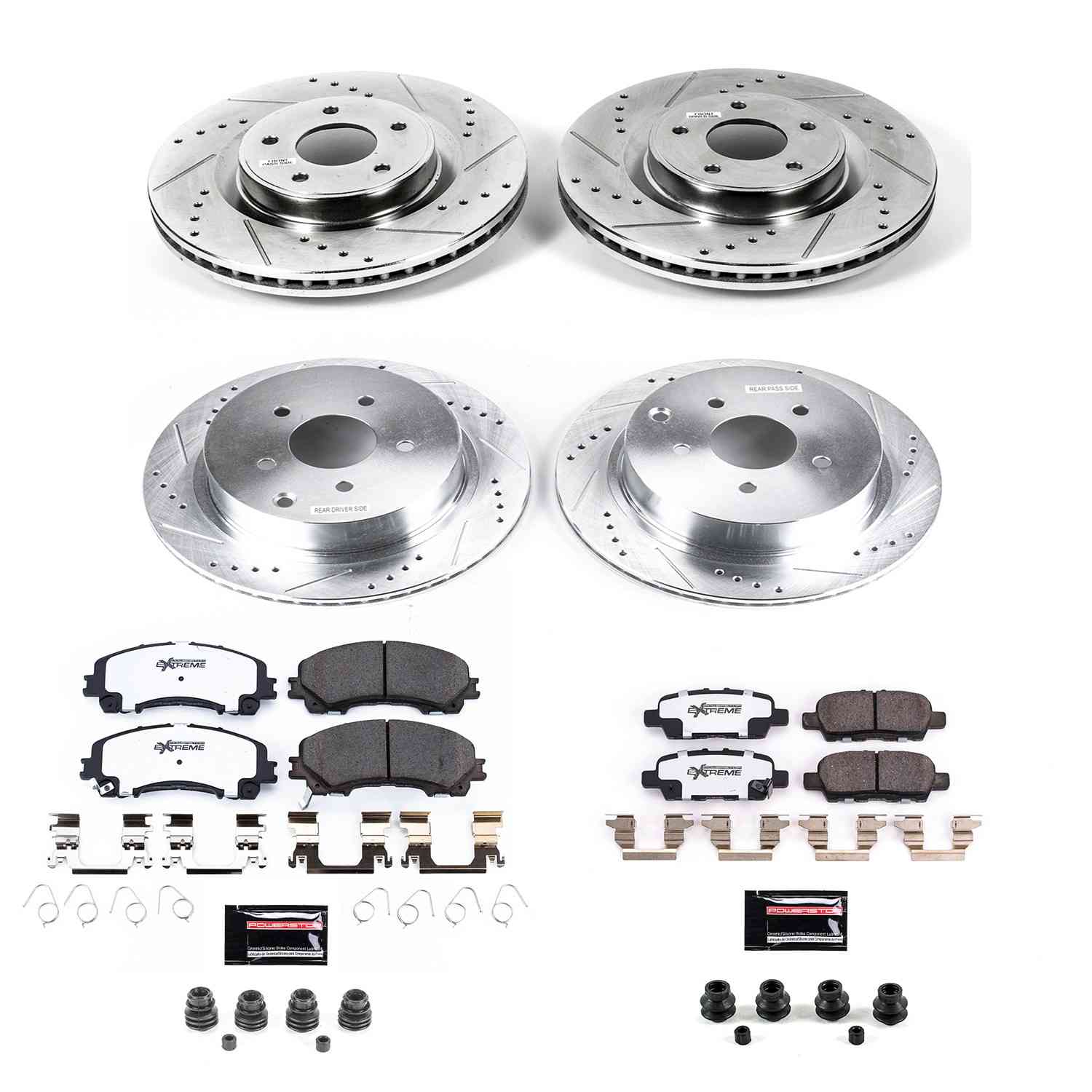 Power Stop 18-19 Infiniti Q50 Front & Rear Z26 Street Warrior Brake Kit