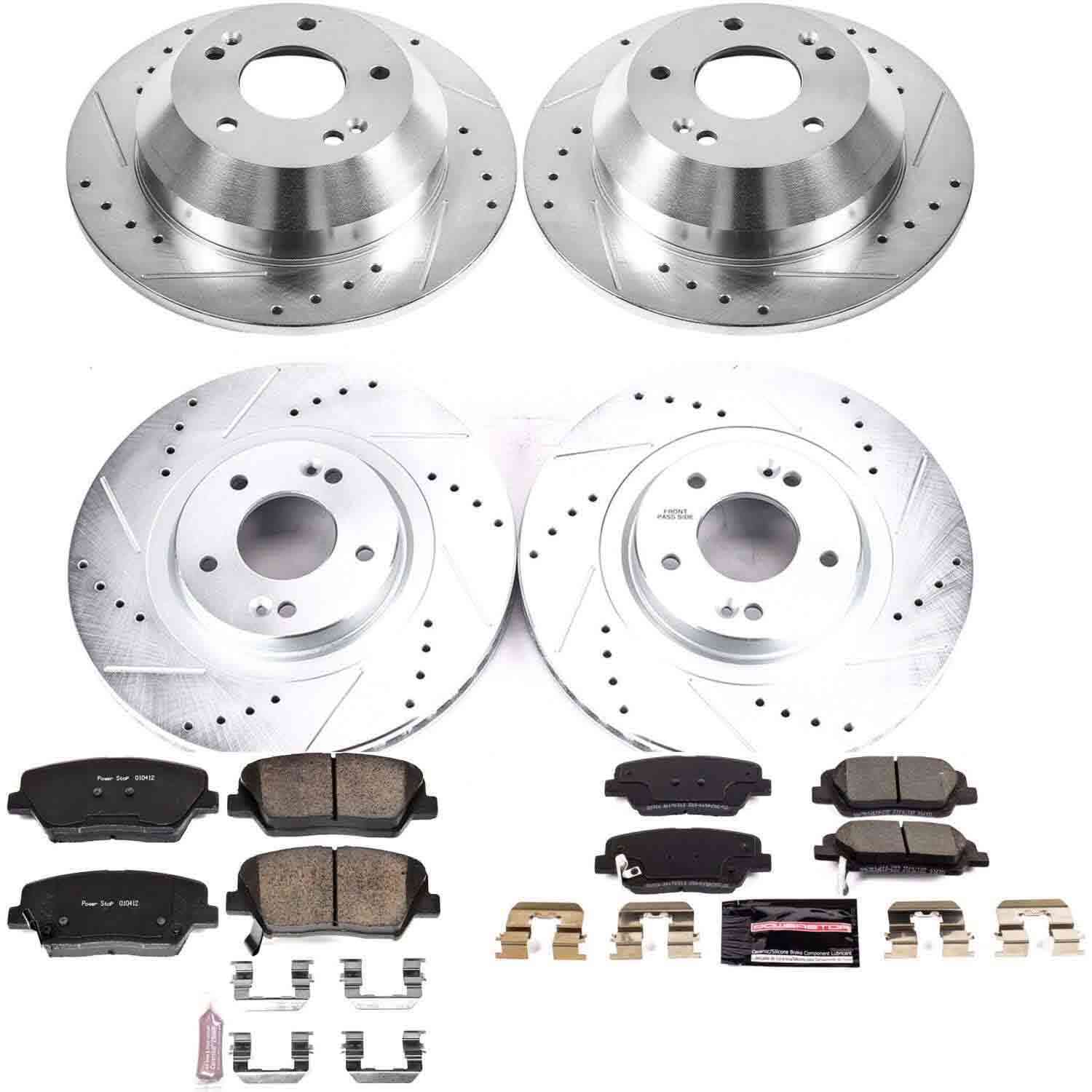 Power Stop 13-18 Hyundai Santa Fe Sport Front & Rear Z23 Evolution Sport Brake Kit