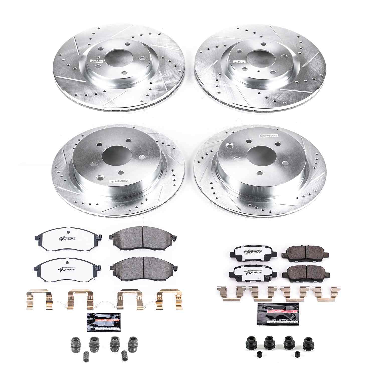 Power Stop 18-19 Infiniti Q70 Front & Rear Z26 Street Warrior Brake Kit