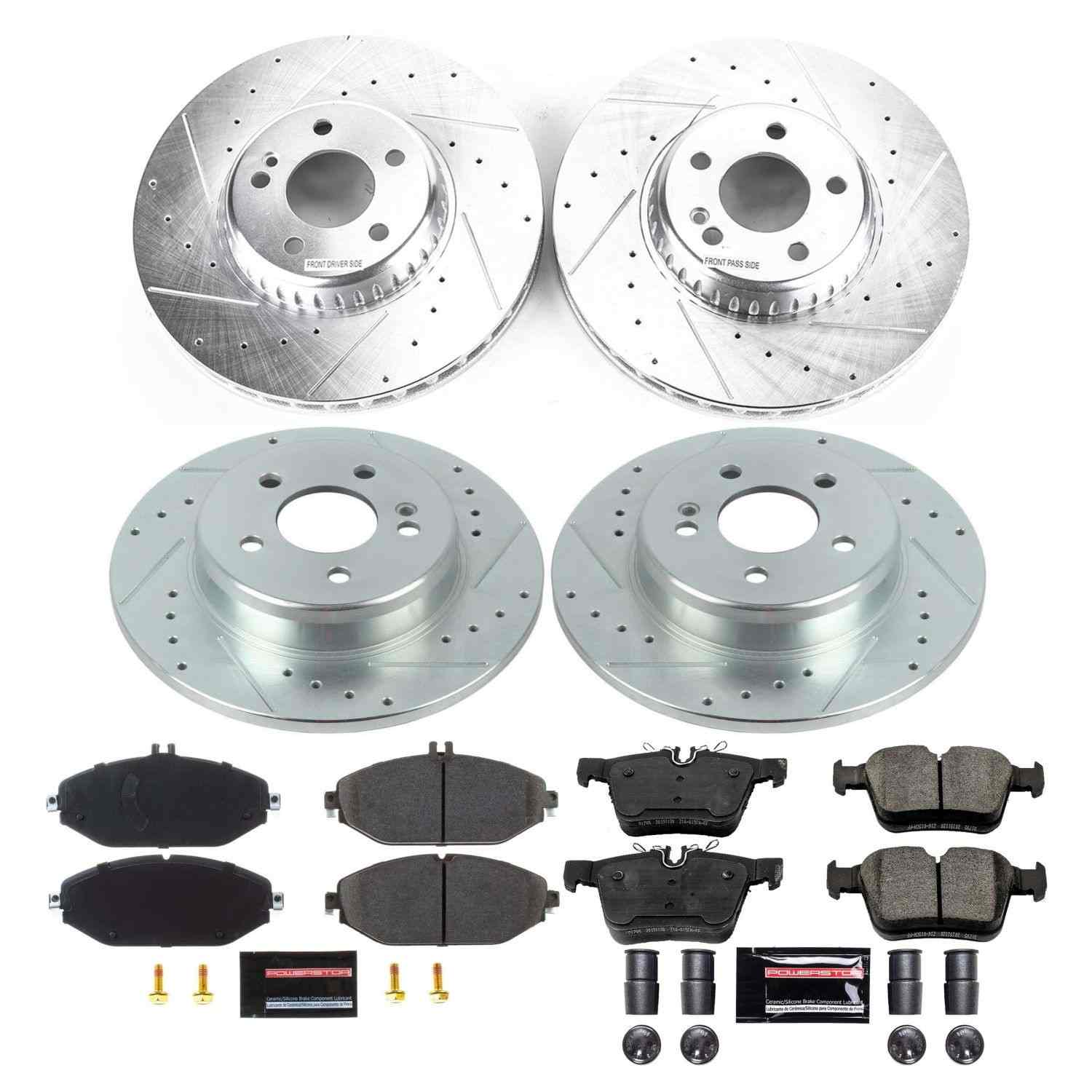Power Stop 17-18 Mercedes-Benz C300 Front & Rear Z23 Evolution Sport Brake Kit
