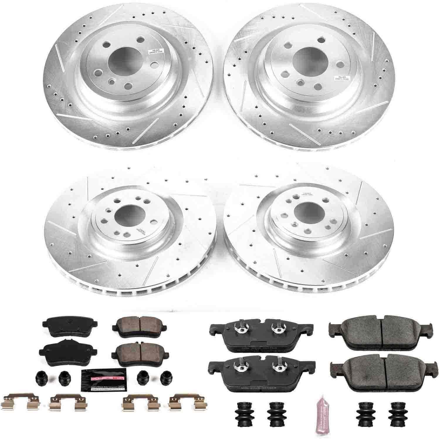 Power Stop 16-18 Mercedes-Benz GLE550e Front & Rear Z23 Evolution Brake Kit