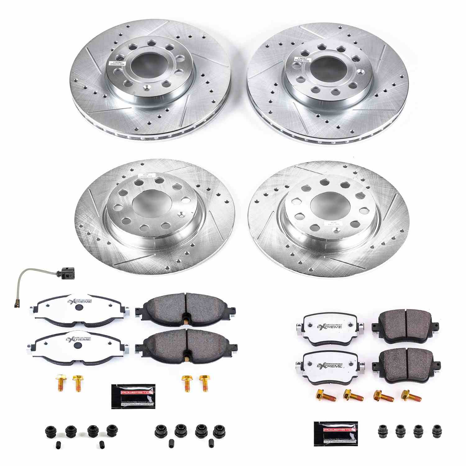 Power Stop 2019 Volkswagen Golf Front & Rear Z26 Street Warrior Brake Kit