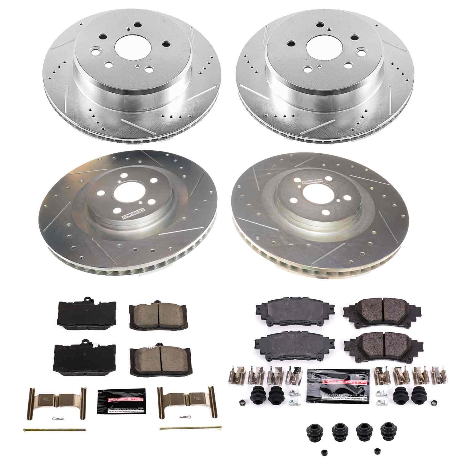 Power Stop 13-19 Lexus GS350 Front & Rear Z26 Street Warrior Brake Kit