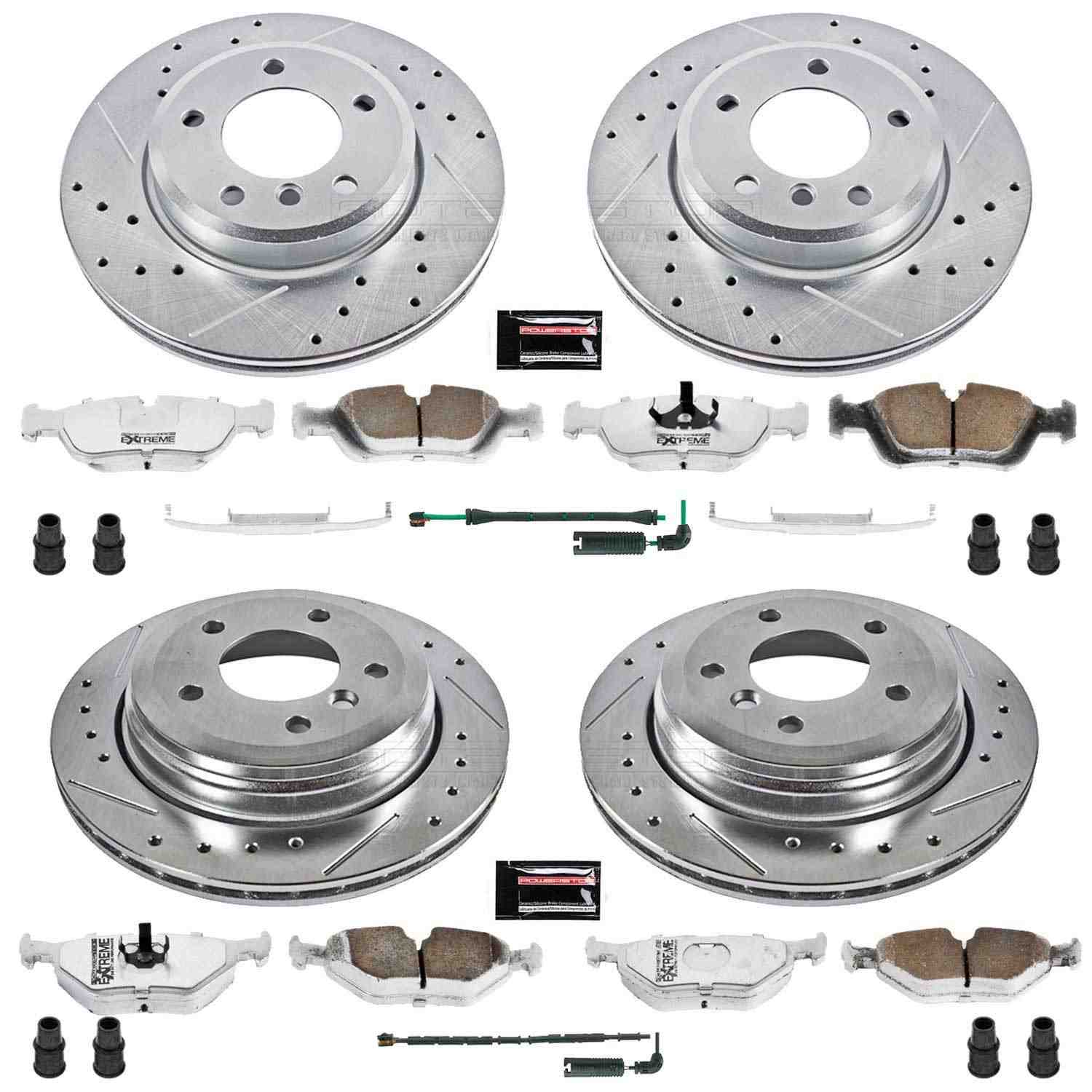 Power Stop 01-05 BMW 325xi Front & Rear Z26 Street Warrior Brake Kit