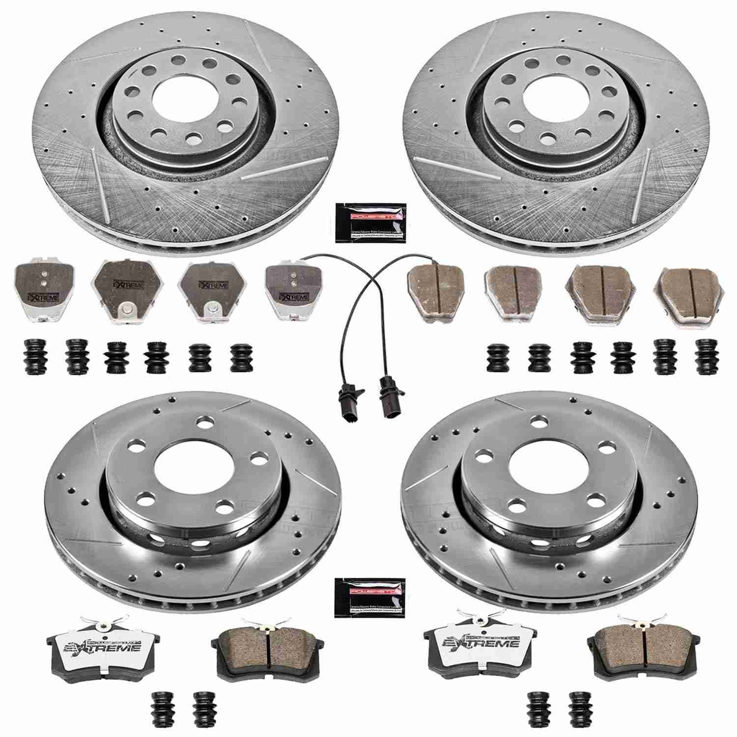 Power Stop 00-02 Audi S4 Front & Rear Z26 Street Warrior Brake Kit