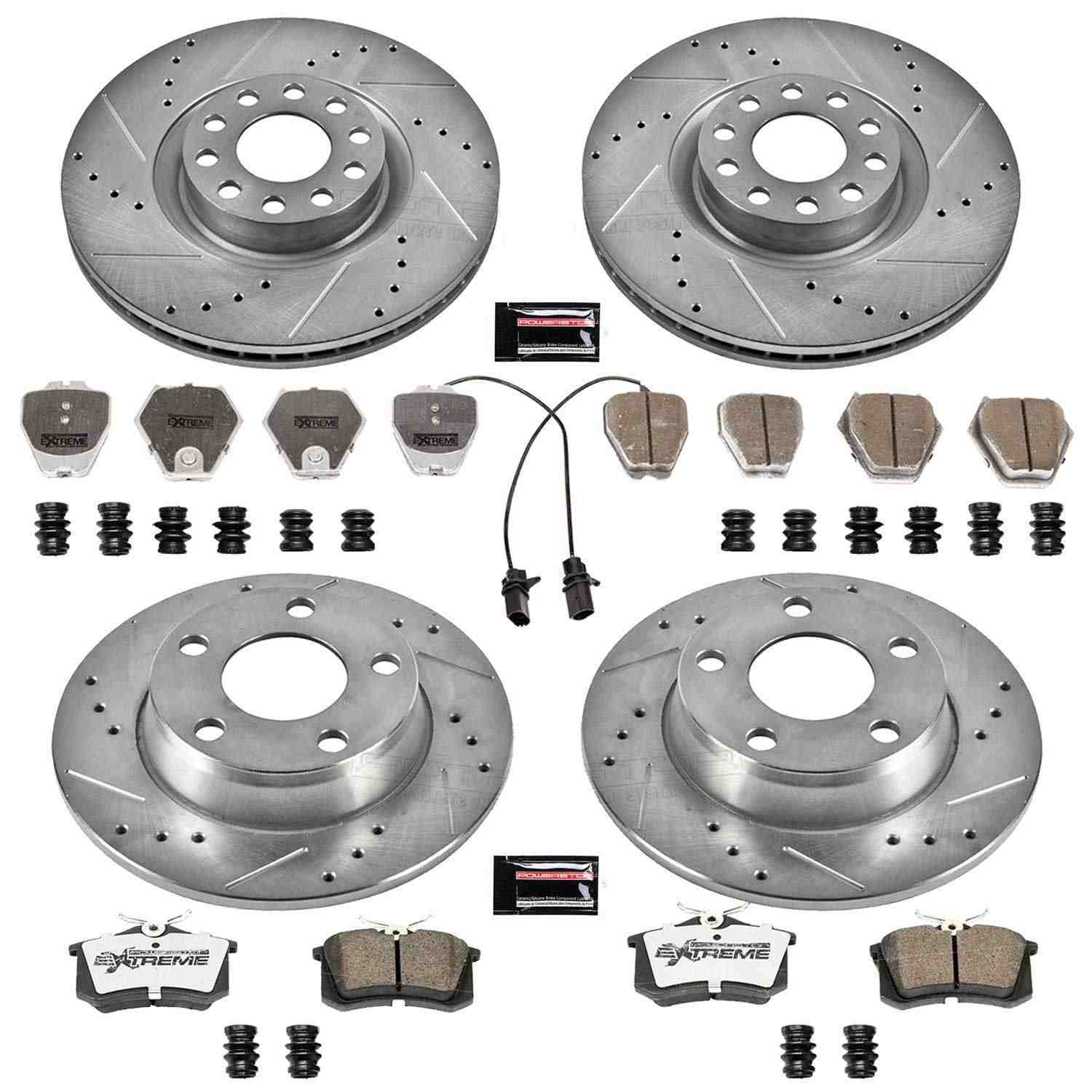 Power Stop 02-04 Audi A6 Quattro Front & Rear Z26 Street Warrior Brake Kit