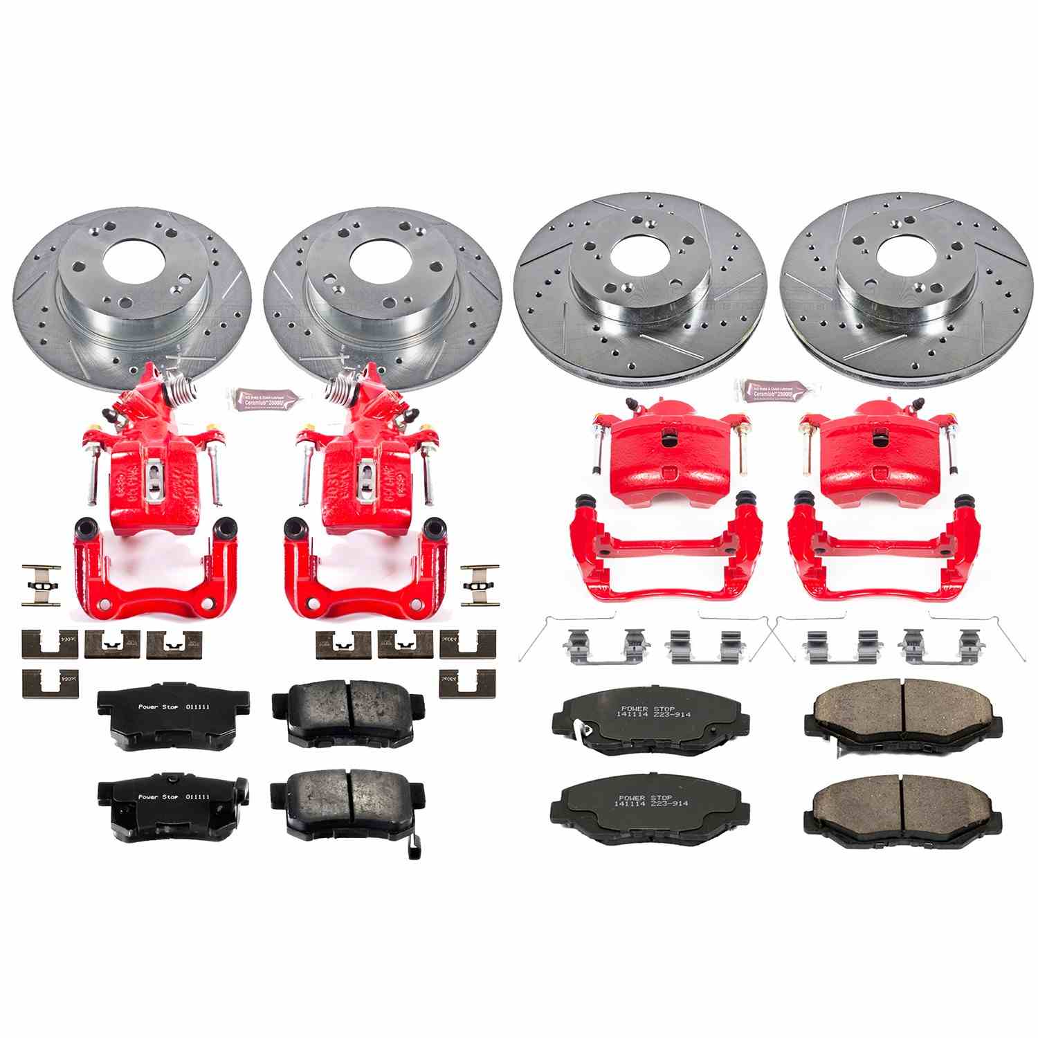 Power Stop 03-07 Honda Accord Front & Rear Z23 Evolution Sport Brake Kit w/Calipers