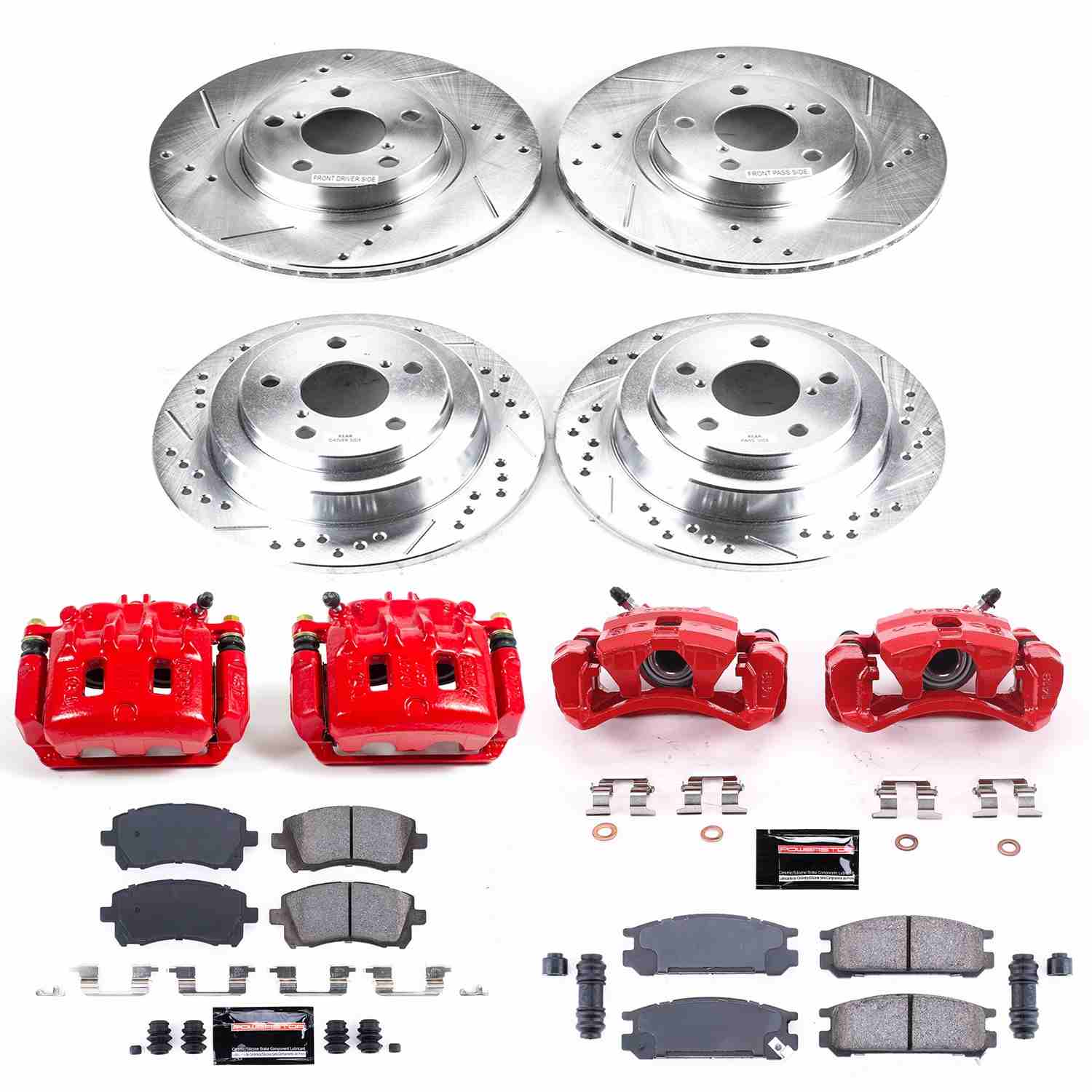 Power Stop 1998 Subaru Impreza Front & Rear Z23 Evolution Sport Brake Kit w/Calipers