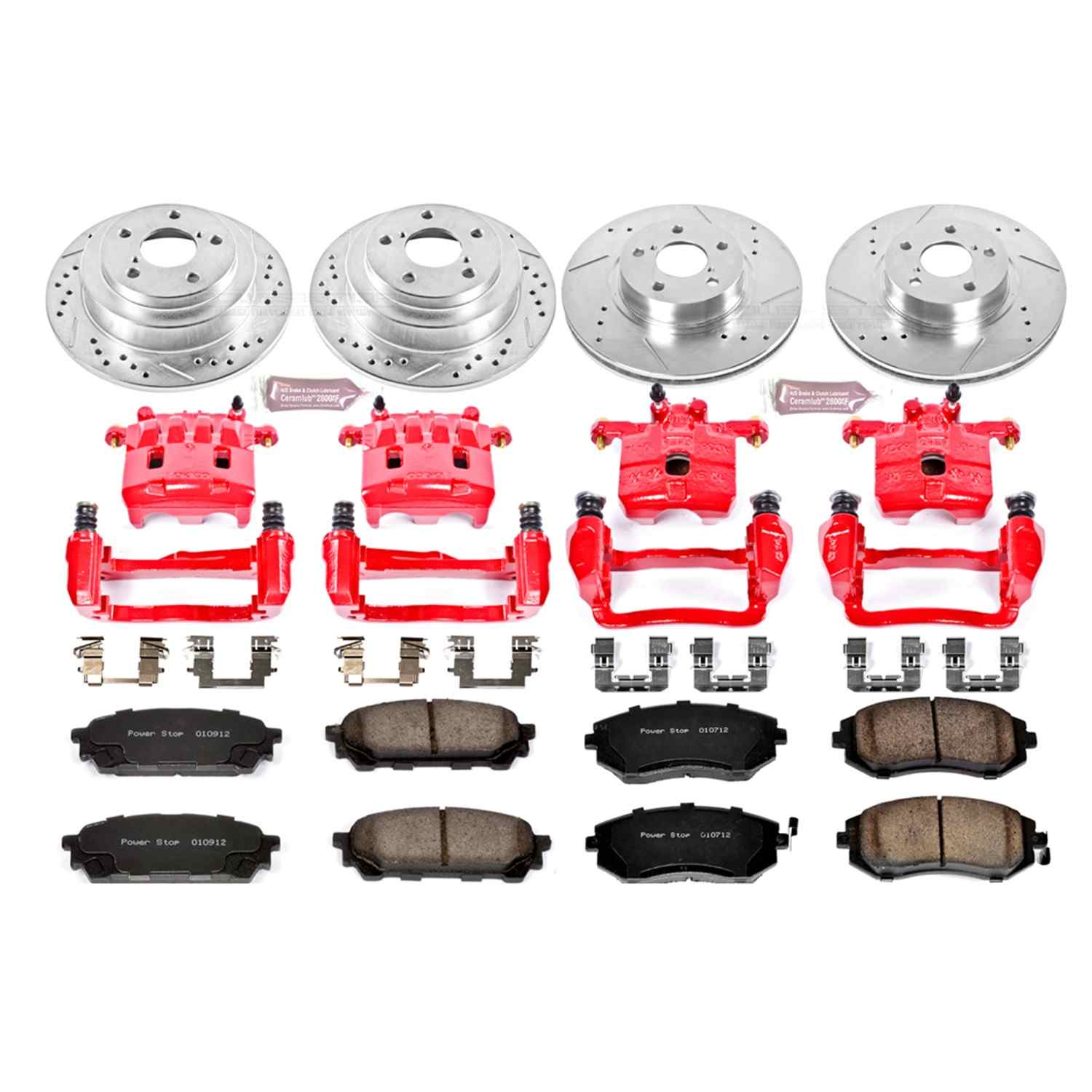 Power Stop 05-06 Saab 9-2X Front & Rear Z23 Evolution Sport Brake Kit w/Calipers
