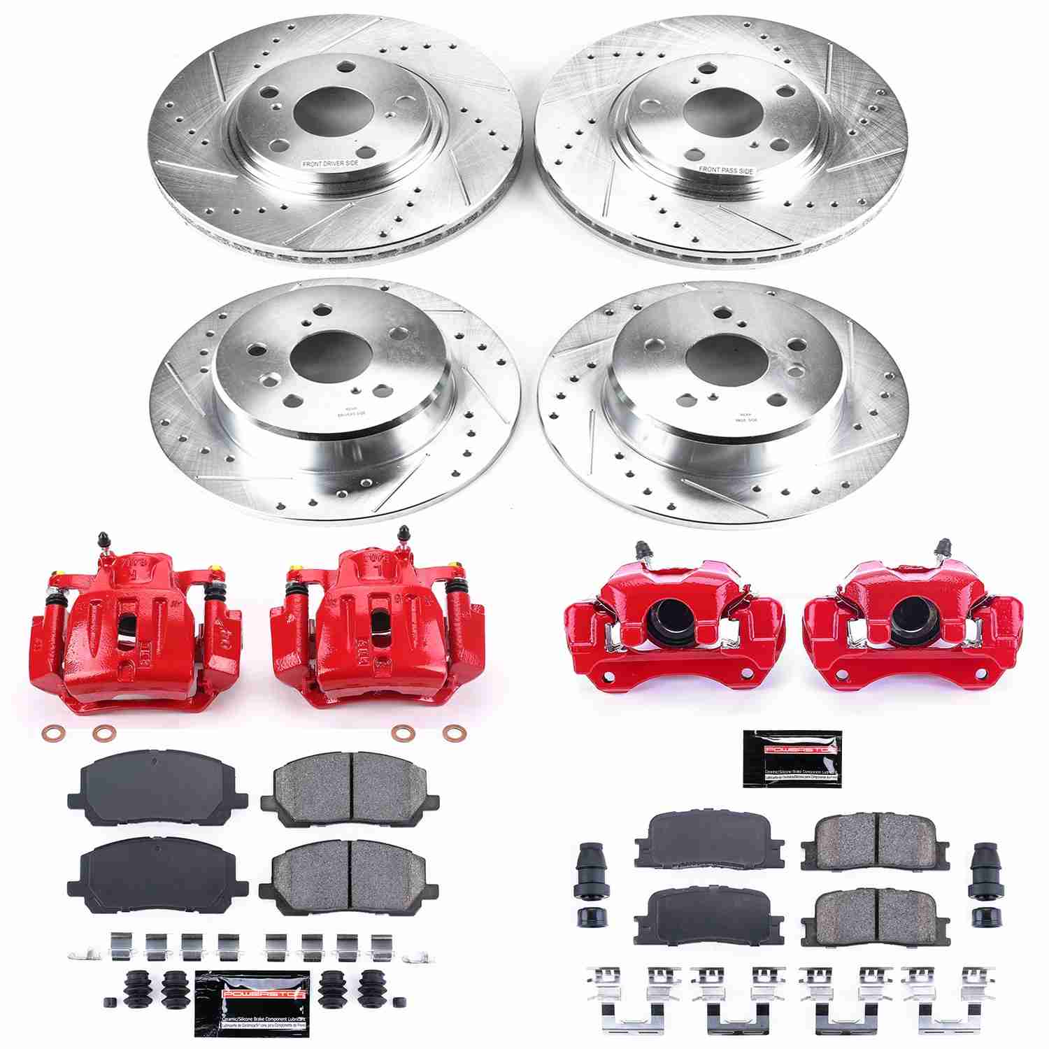 Power Stop 01-03 Toyota Highlander Front & Rear Z23 Evolution Sport Brake Kit w/Calipers