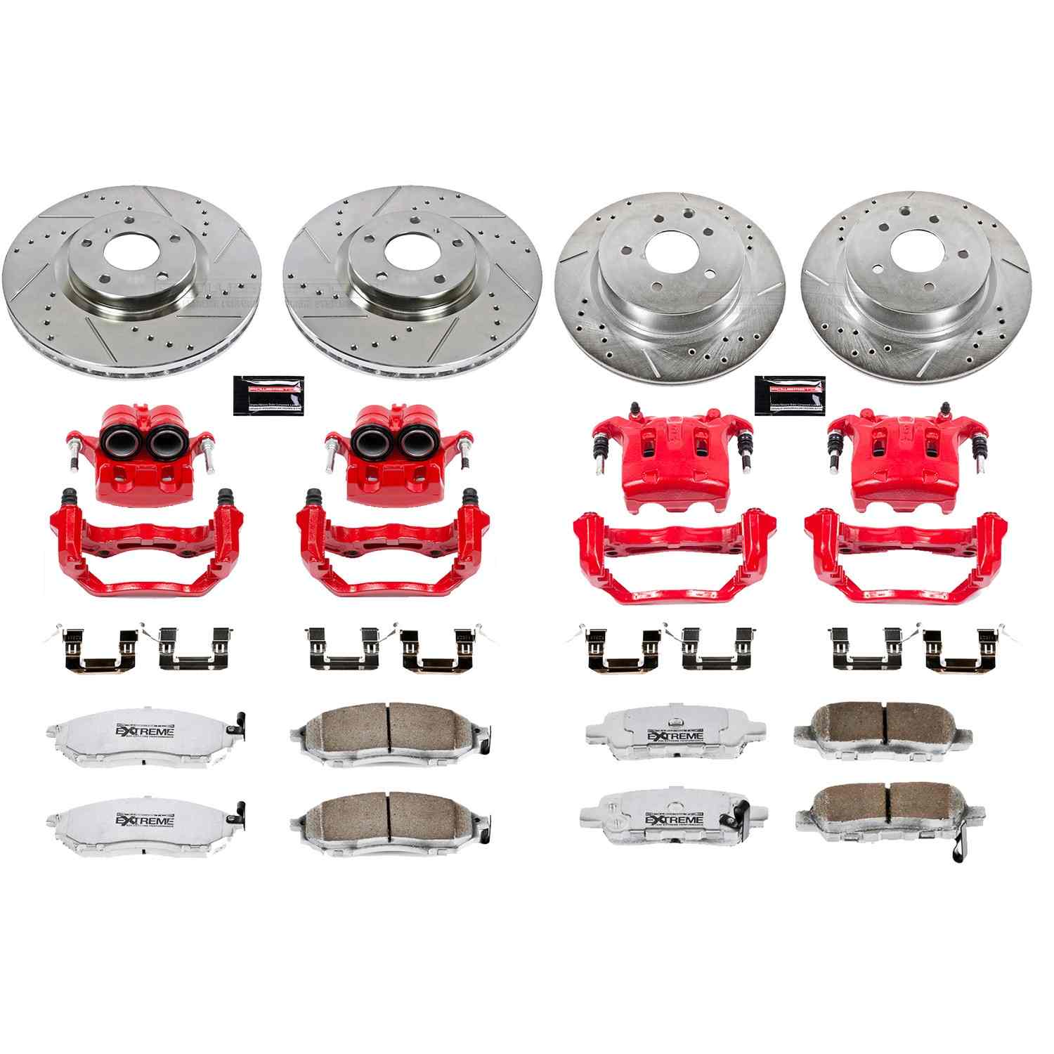 Power Stop 07-08 Infiniti G35 Front & Rear Z26 Street Kit w/Calipers