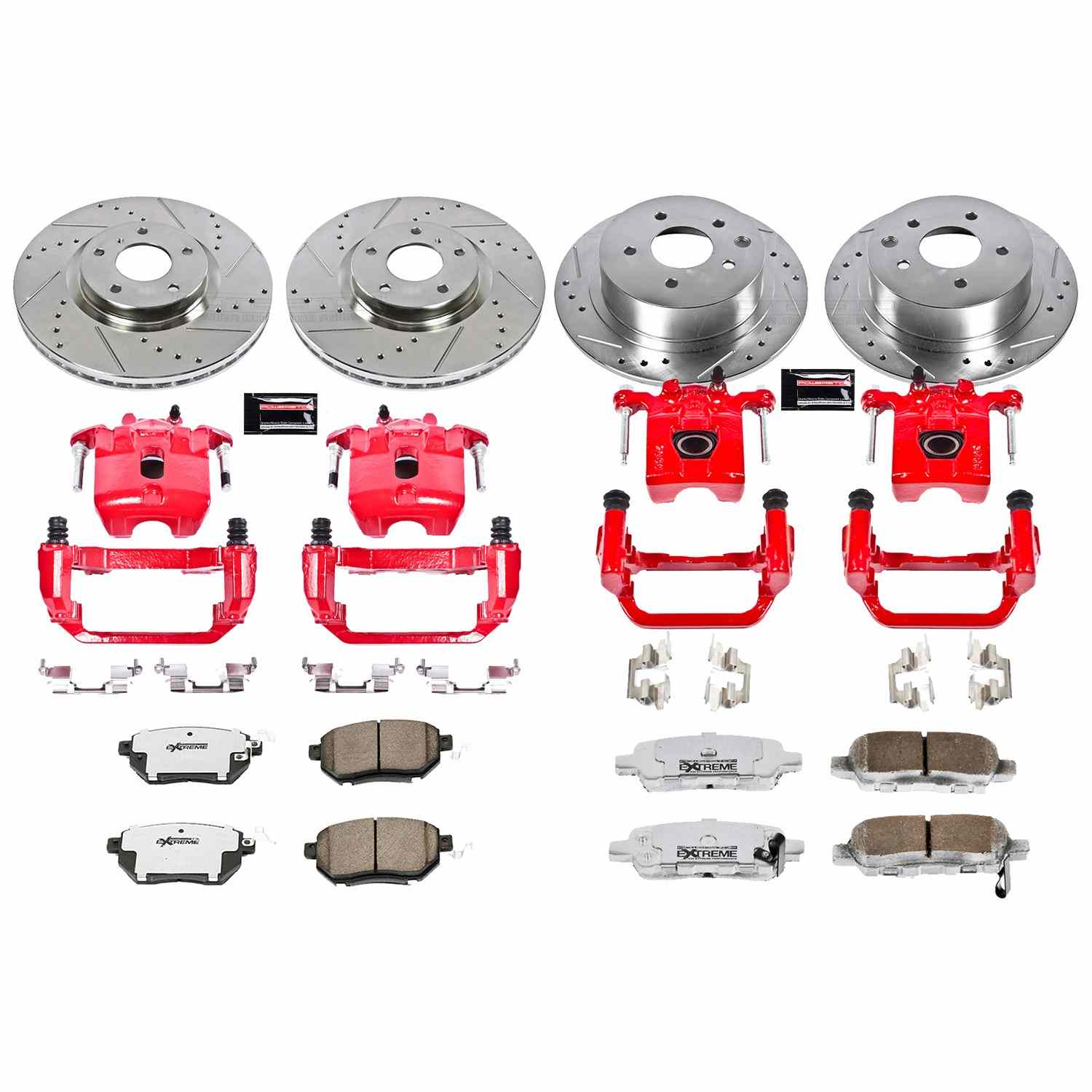 Power Stop 07-08 Nissan Maxima Front and Rear Z26 Street Kit w/Cals