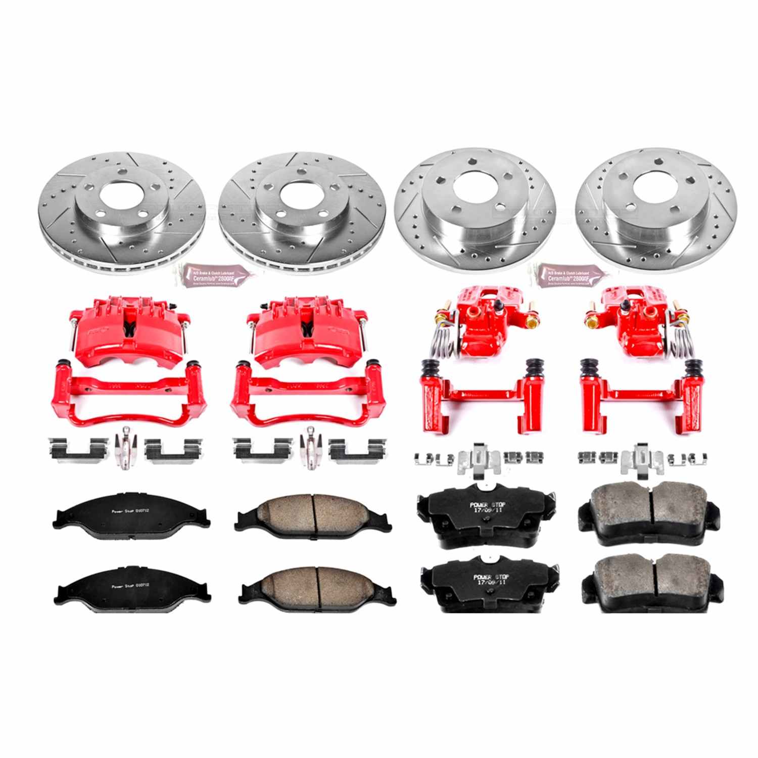 Power Stop 03-04 Ford Mustang Front & Rear Z23 Evolution Sport Brake Kit w/Calipers