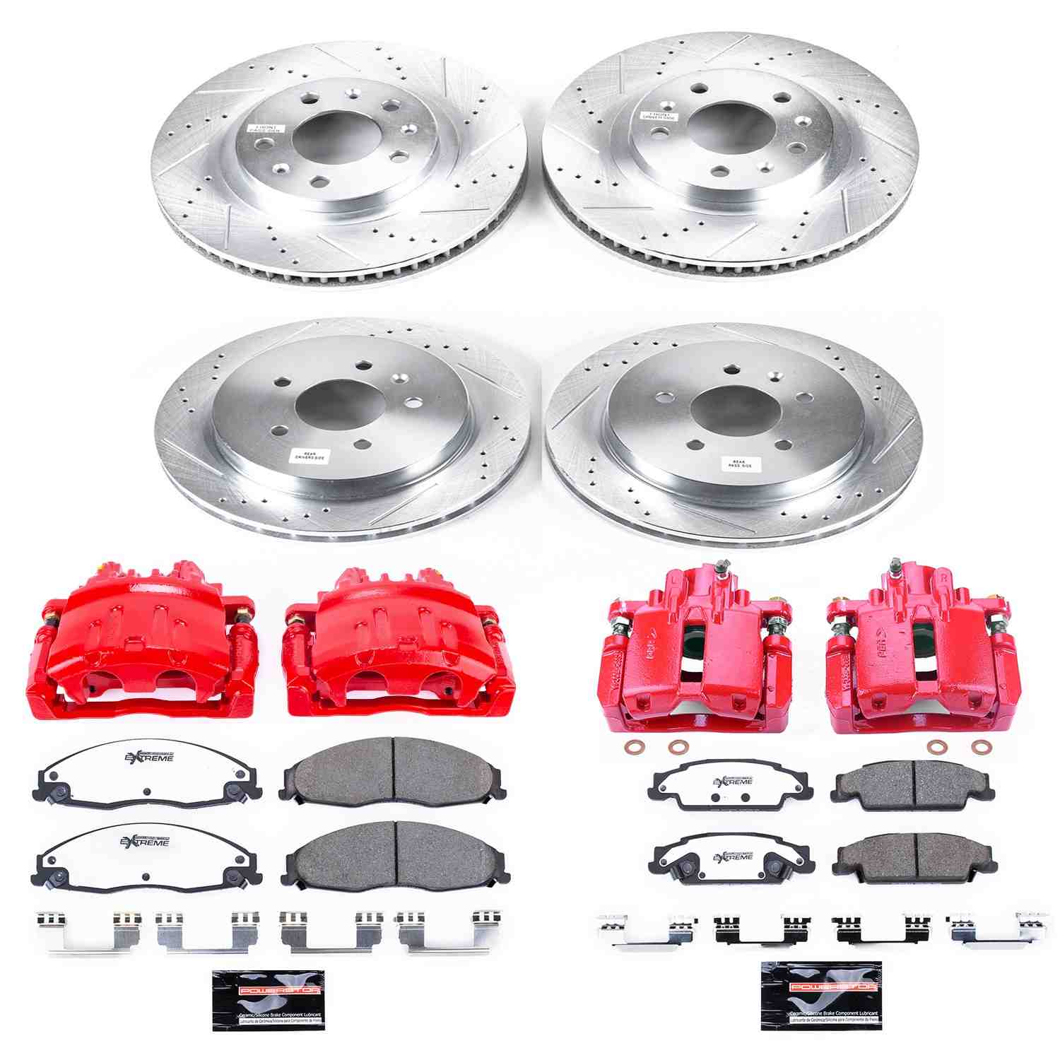 Power Stop 03-07 Cadillac CTS Front & Rear Z26 Street Warrior Brake Kit w/Calipers