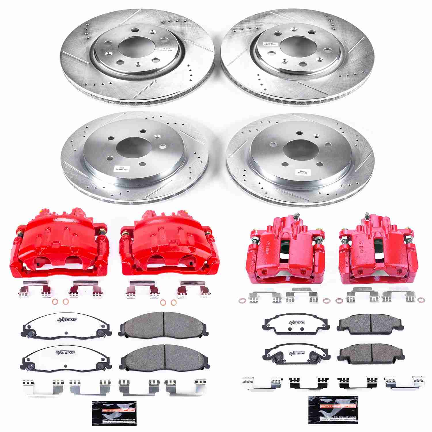 Power Stop 03-05 Cadillac CTS Front & Rear Z26 Street Warrior Brake Kit w/Calipers