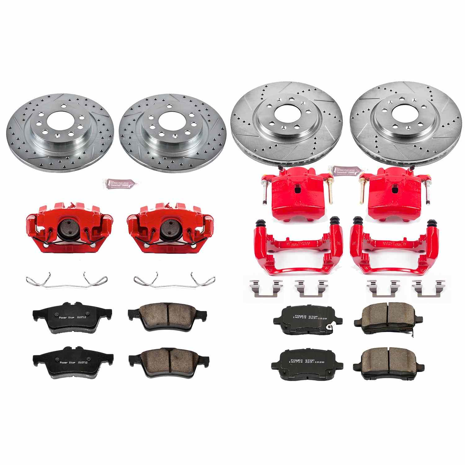 Power Stop 06-09 Pontiac Solstice Front & Rear Z23 Evolution Sport Brake Kit w/Calipers