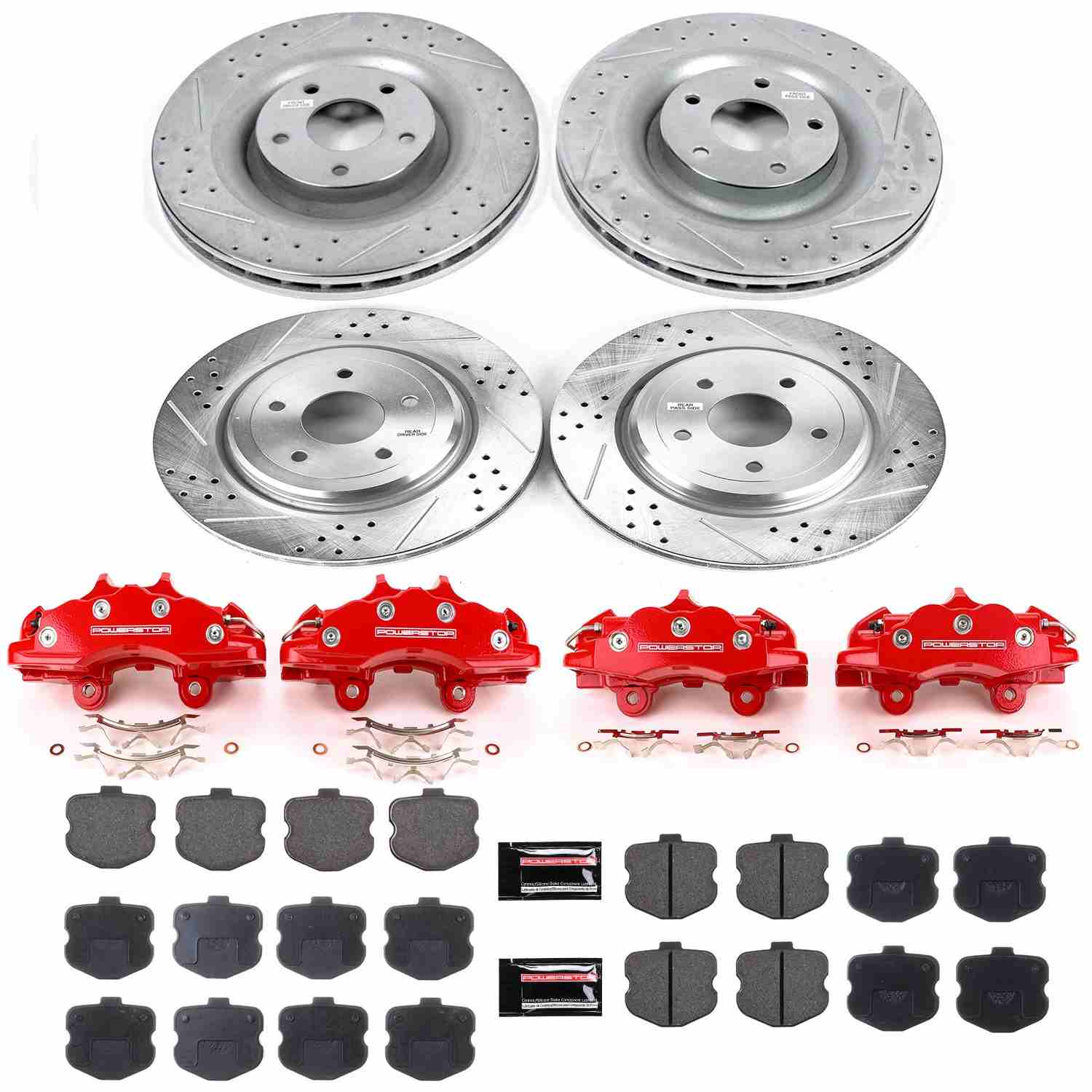 Power Stop 06-13 Chevrolet Corvette Front & Rear Z23 Evolution Sport Brake Kit w/Calipers