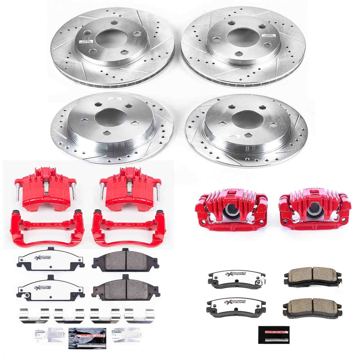 Power Stop 99-04 Oldsmobile Alero Front & Rear Z26 Street Warrior Brake Kit w/Calipers