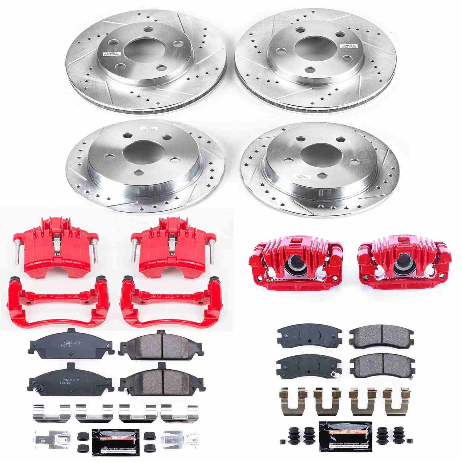 Power Stop 99-04 Oldsmobile Alero Front & Rear Z23 Evolution Sport Brake Kit w/Calipers