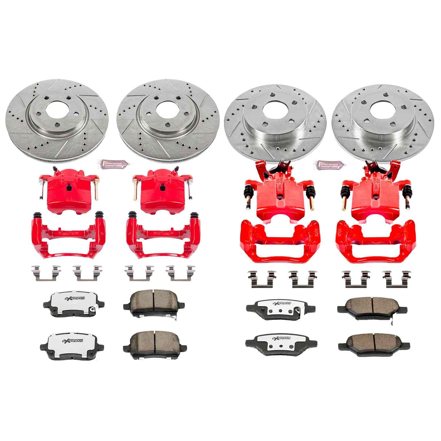 Power Stop 04-08 Chevrolet Malibu Front & Rear Z26 Street Warrior Brake Kit w/Calipers
