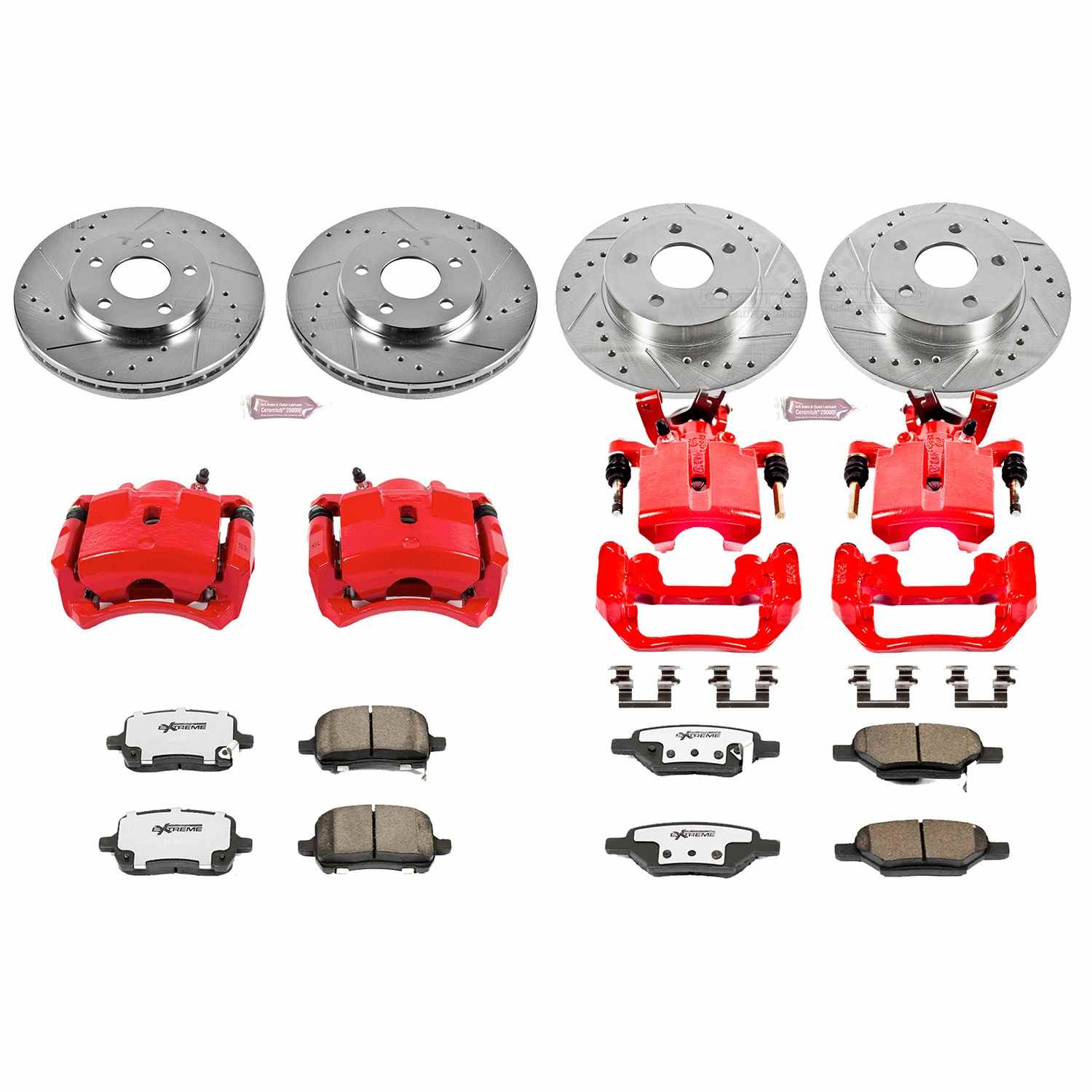 Power Stop 04-08 Chevrolet Malibu Front & Rear Z26 Street Warrior Brake Kit w/Calipers