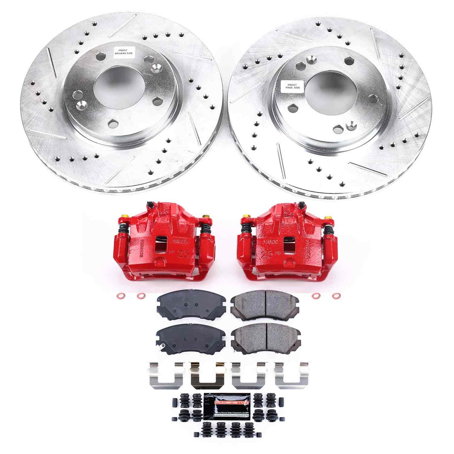 Power Stop 03-05 Hyundai Tiburon Front Z23 Evolution Sport Brake Kit w/Calipers