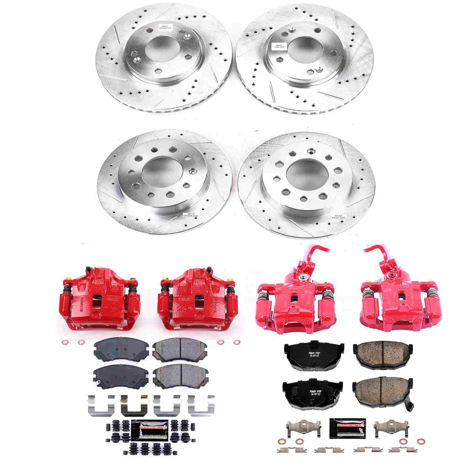 Power Stop 04-05 Hyundai Tiburon Front & Rear Z23 Evolution Sport Brake Kit w/Calipers
