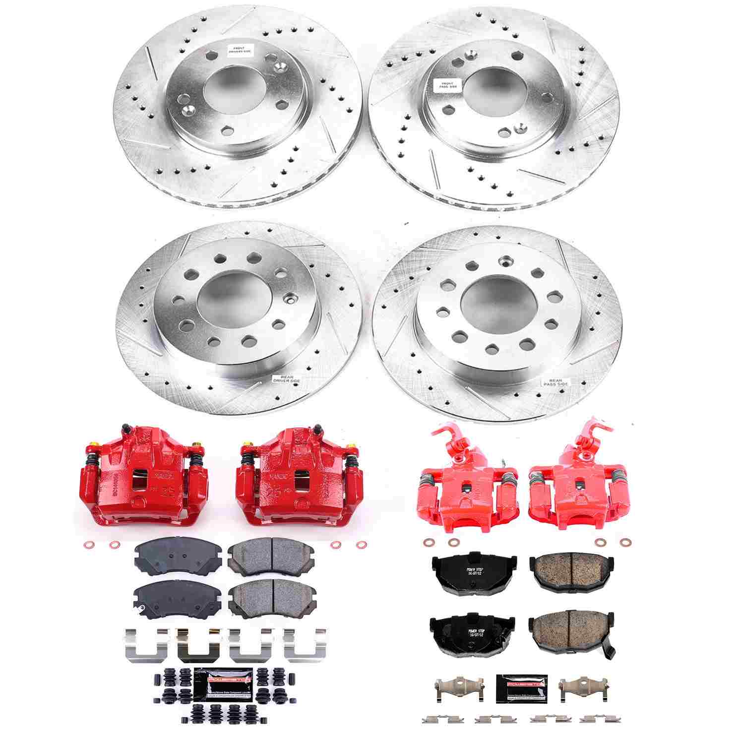 Power Stop 2003 Hyundai Tiburon Front & Rear Z23 Evolution Sport Brake Kit w/Calipers