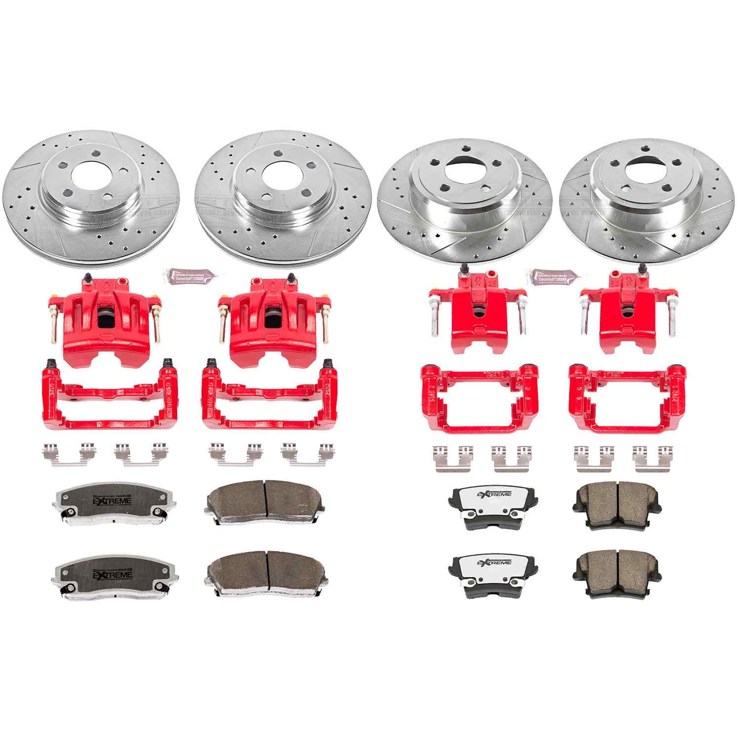 Power Stop 05-11 Chrysler 300 Front & Rear Z26 Street Warrior Brake Kit w/Calipers