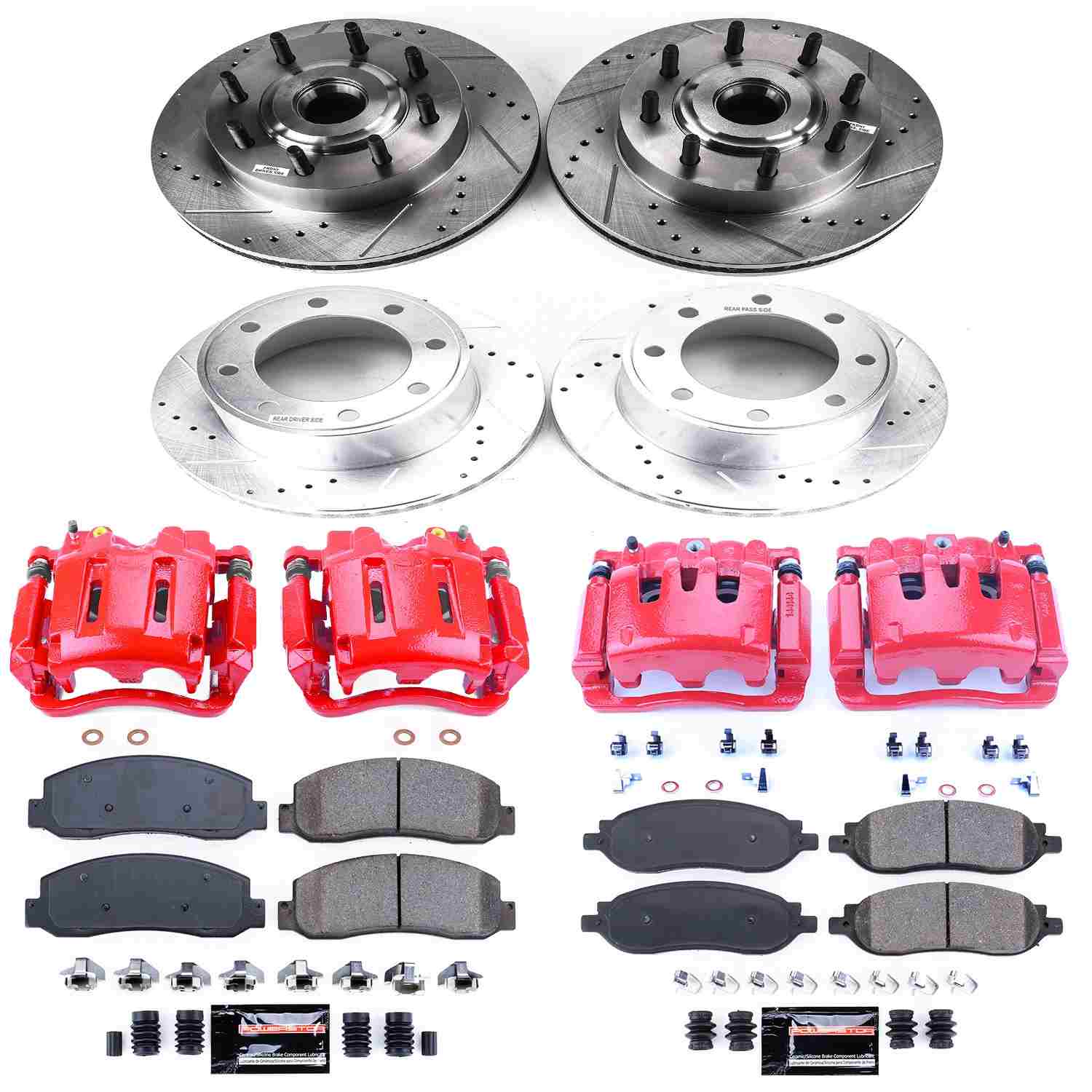 Power Stop 05-07 Ford F-250 Super Duty Front & Rear Z23 Evolution Kit w/Cals