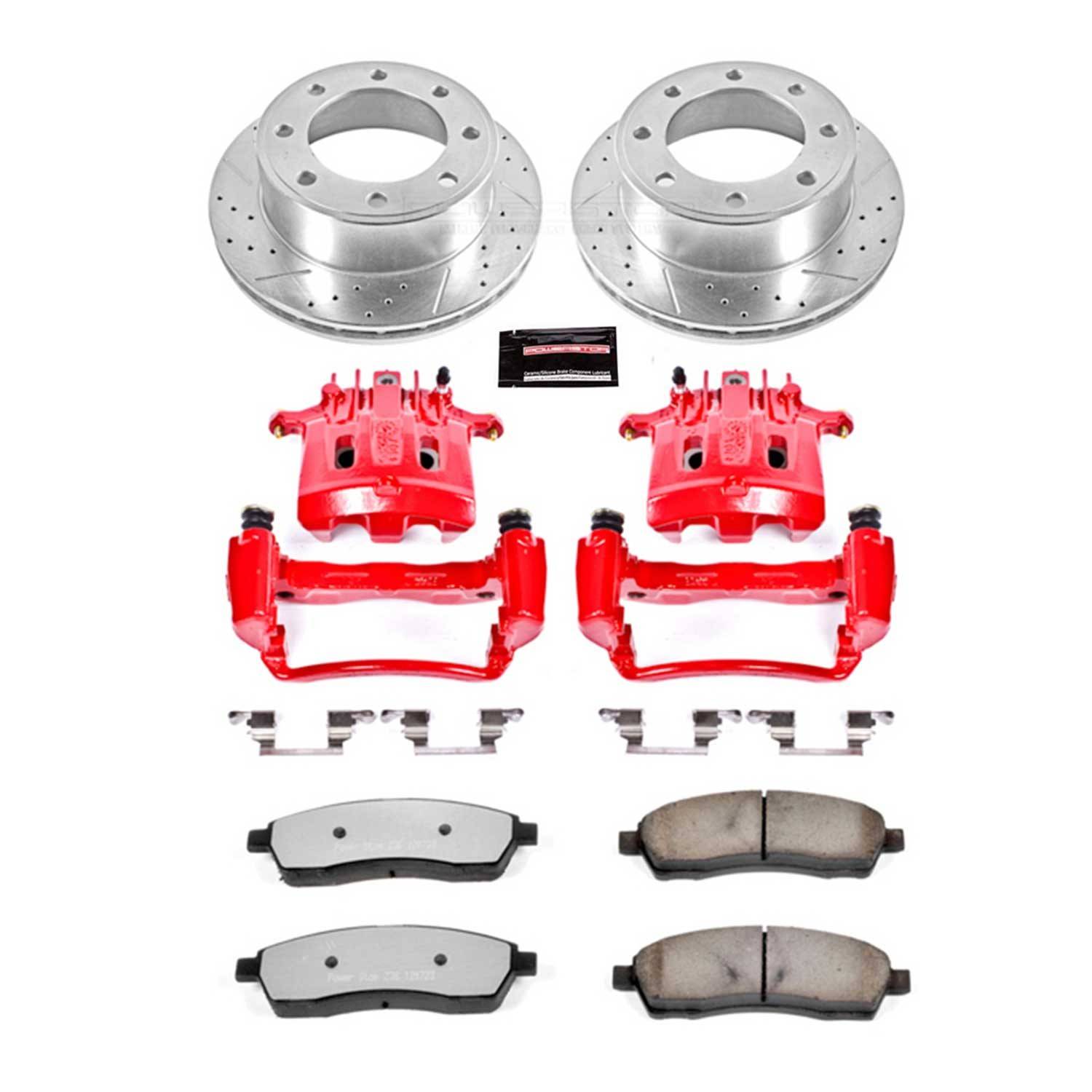 Power Stop 99-00 Ford F-350 Super Duty Rear Z36 Truck&Tow Kit w/Cals