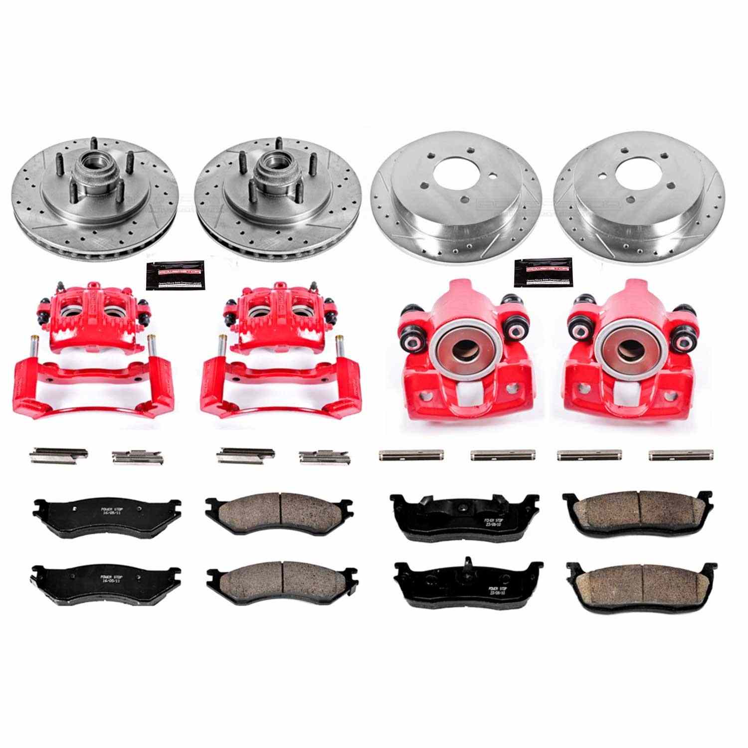 Power Stop 00-02 Ford Expedition Front & Rear Z23 Evolution Sport Brake Kit w/Calipers