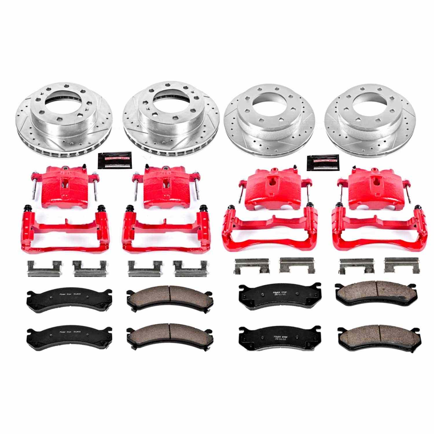 Power Stop 01-03 Chevrolet Silverado 1500 HD Front & Rear Z23 Evolution Sport Brake Kit w/Calipers
