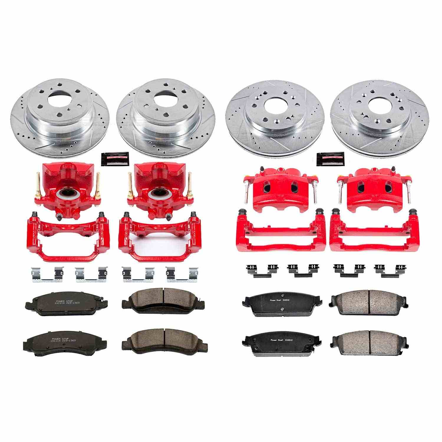 Power Stop 08-14 Cadillac Escalade Front & Rear Z23 Evolution Sport Brake Kit w/Calipers